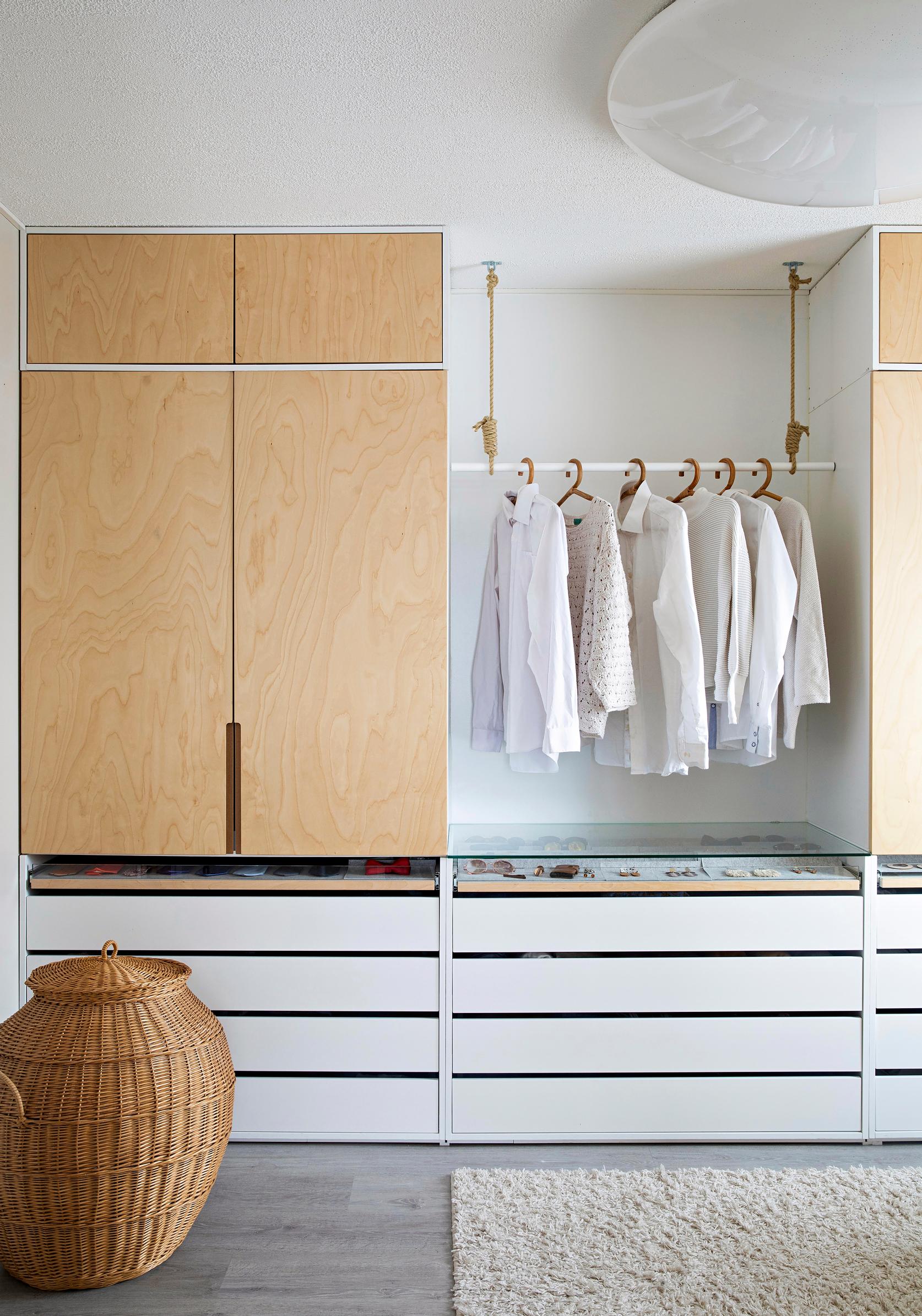 Wardrobe made from repurposed closet frames