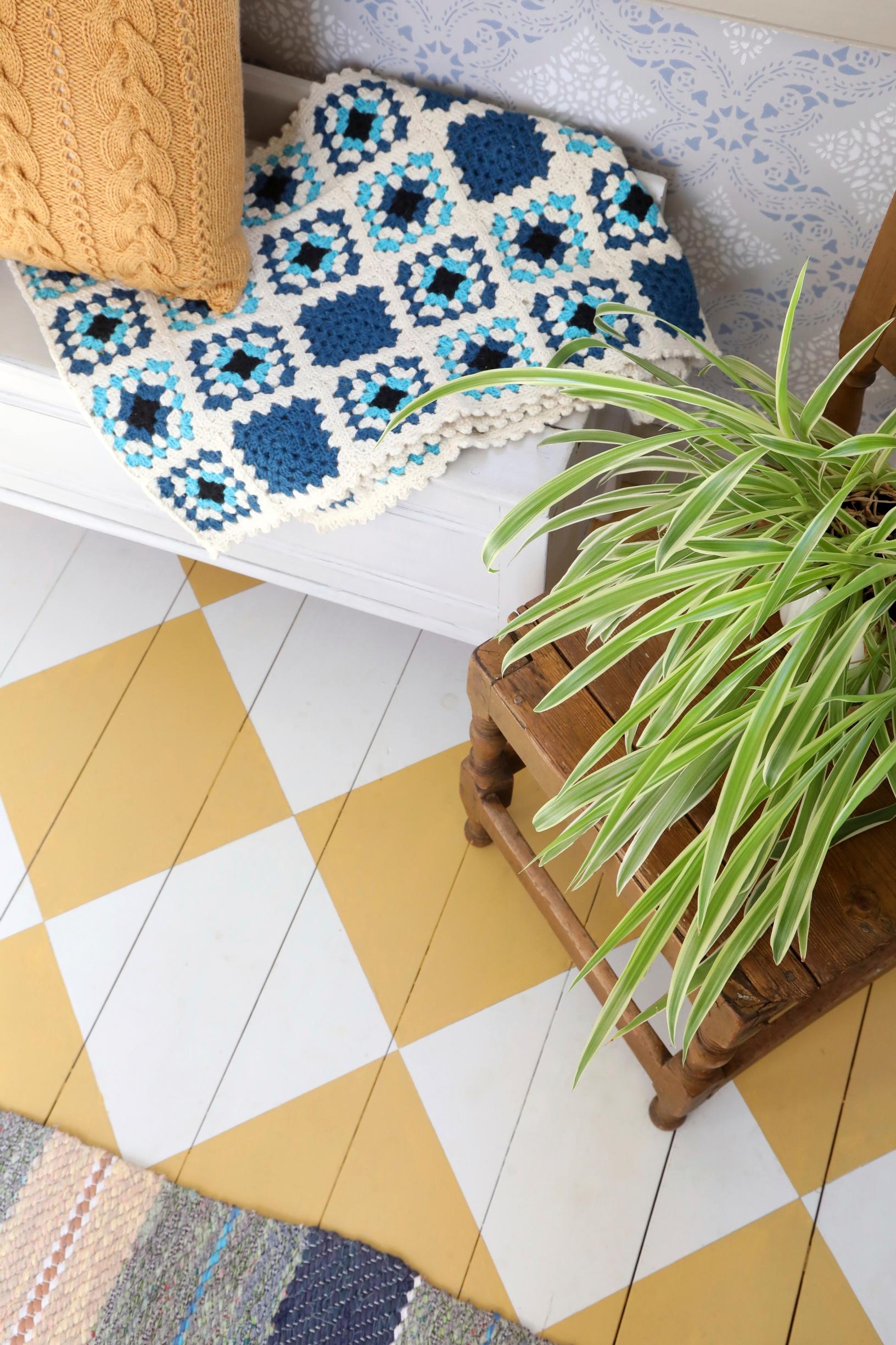 Checkered pattern painted on the floor