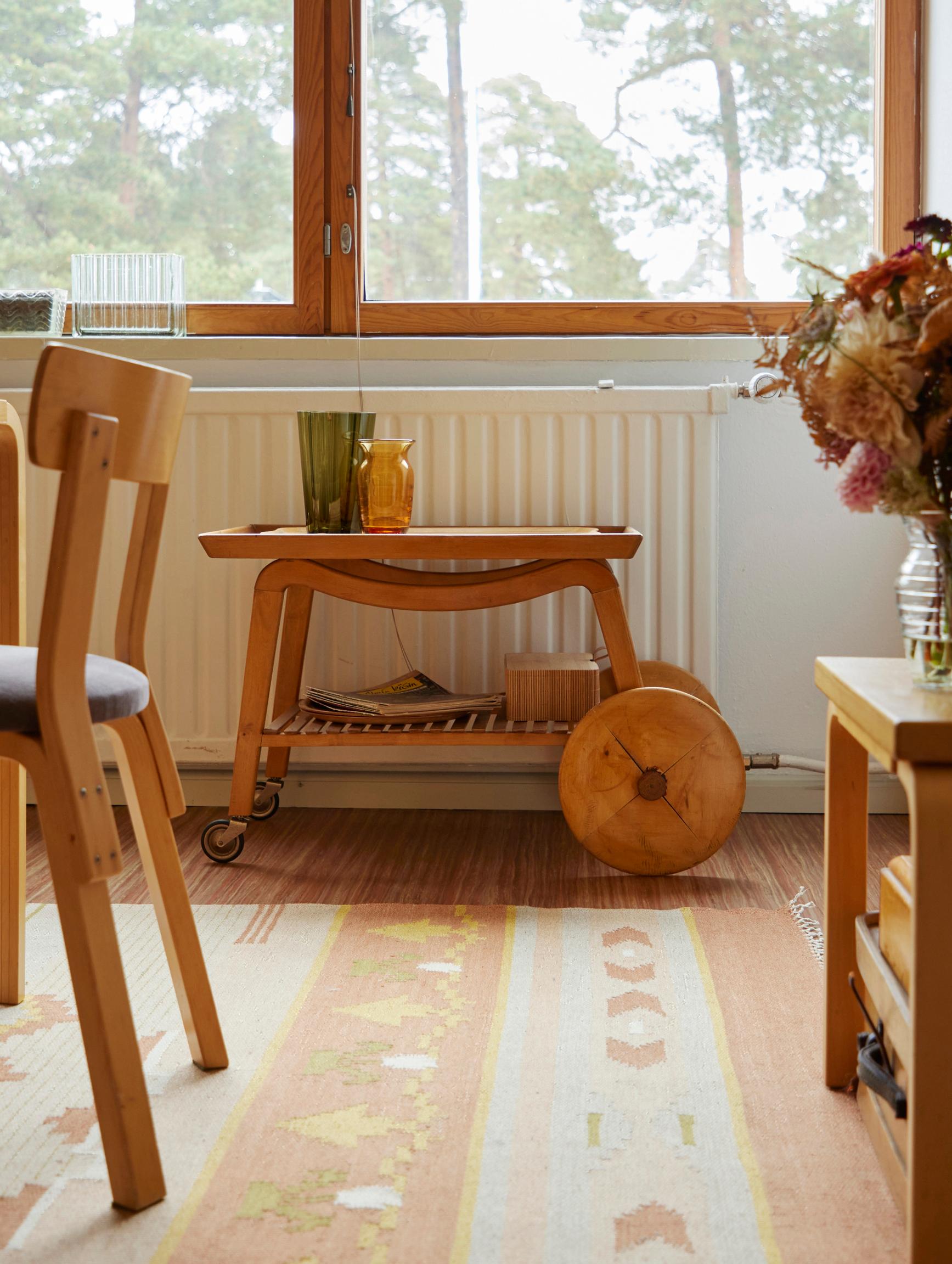1950s serving table by the window