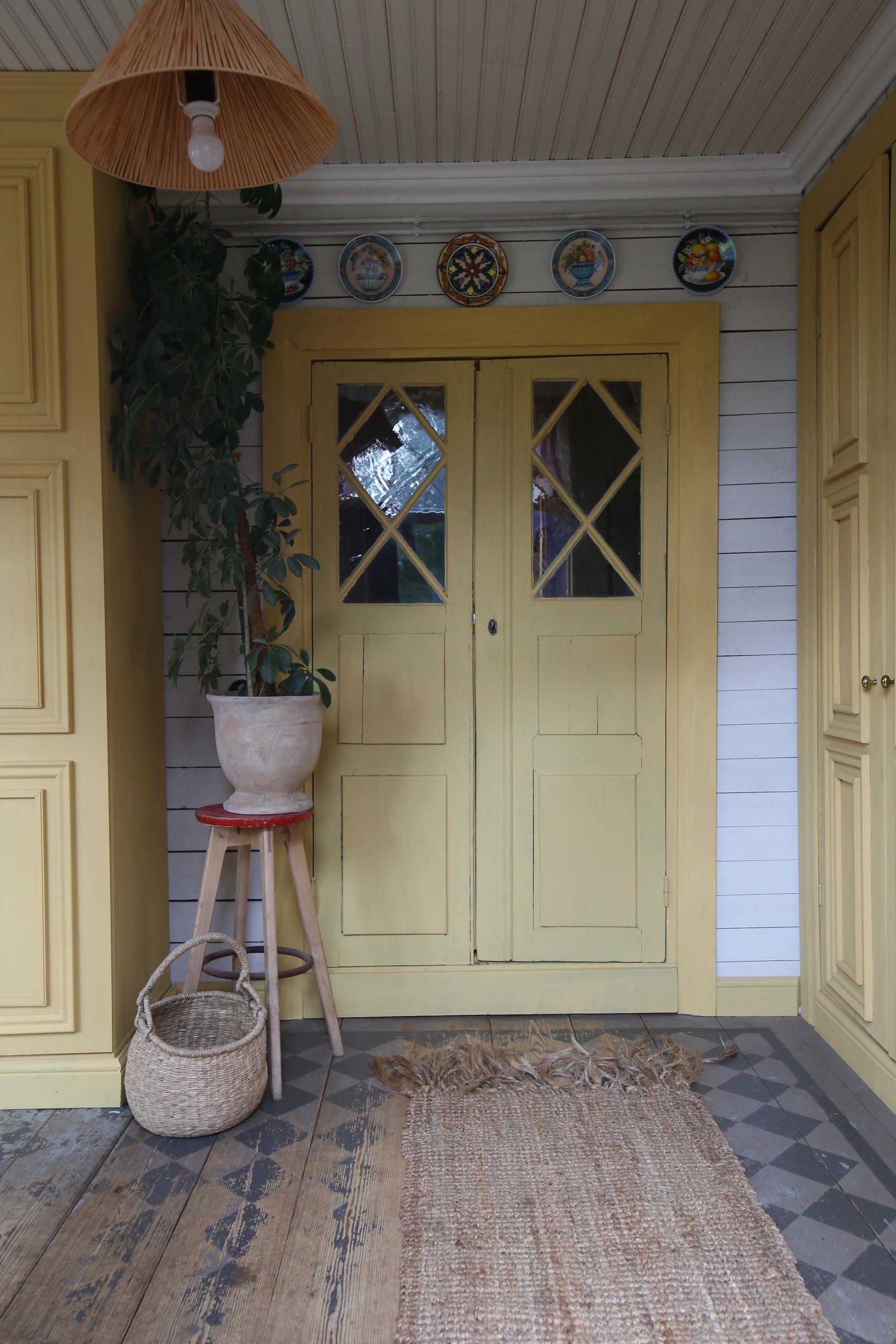 Old doors painted yellow