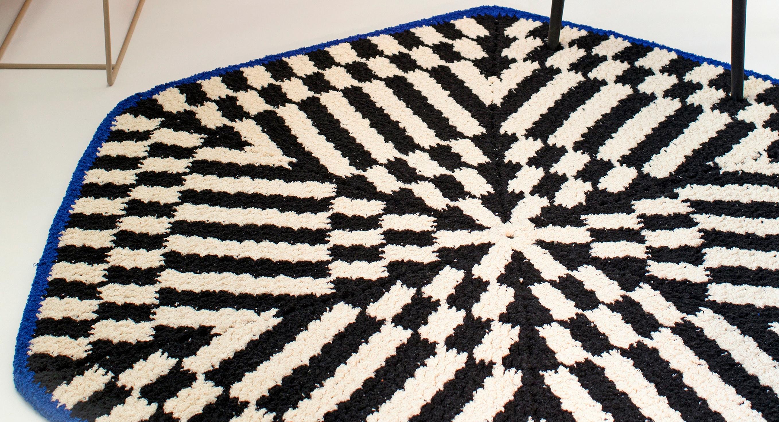 Add a bold pop to your decor with this hexagonal crocheted rug—see the pattern by Molla Mills!