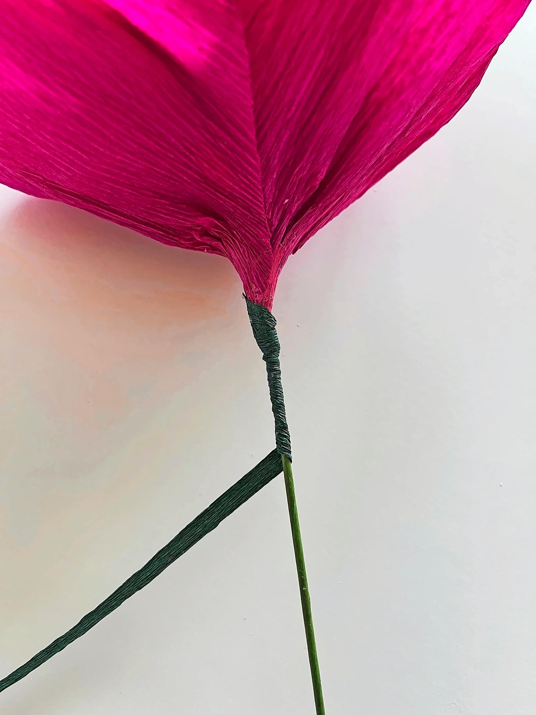 Covering the paper peony stem