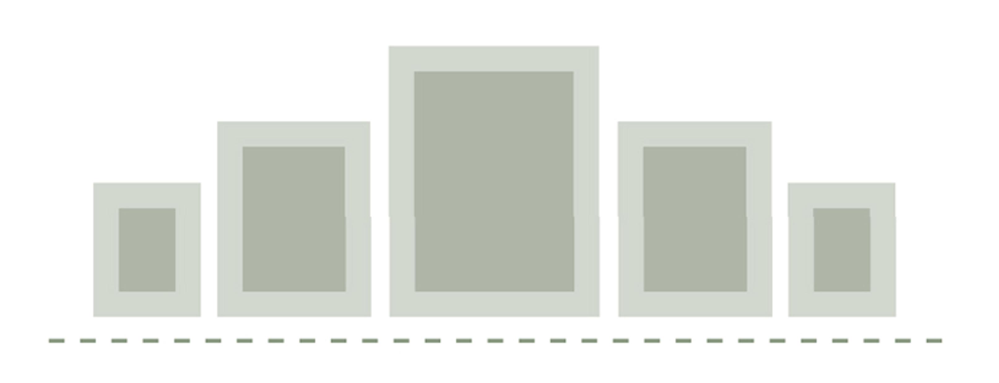 Hanging pictures by aligning their bottom edges