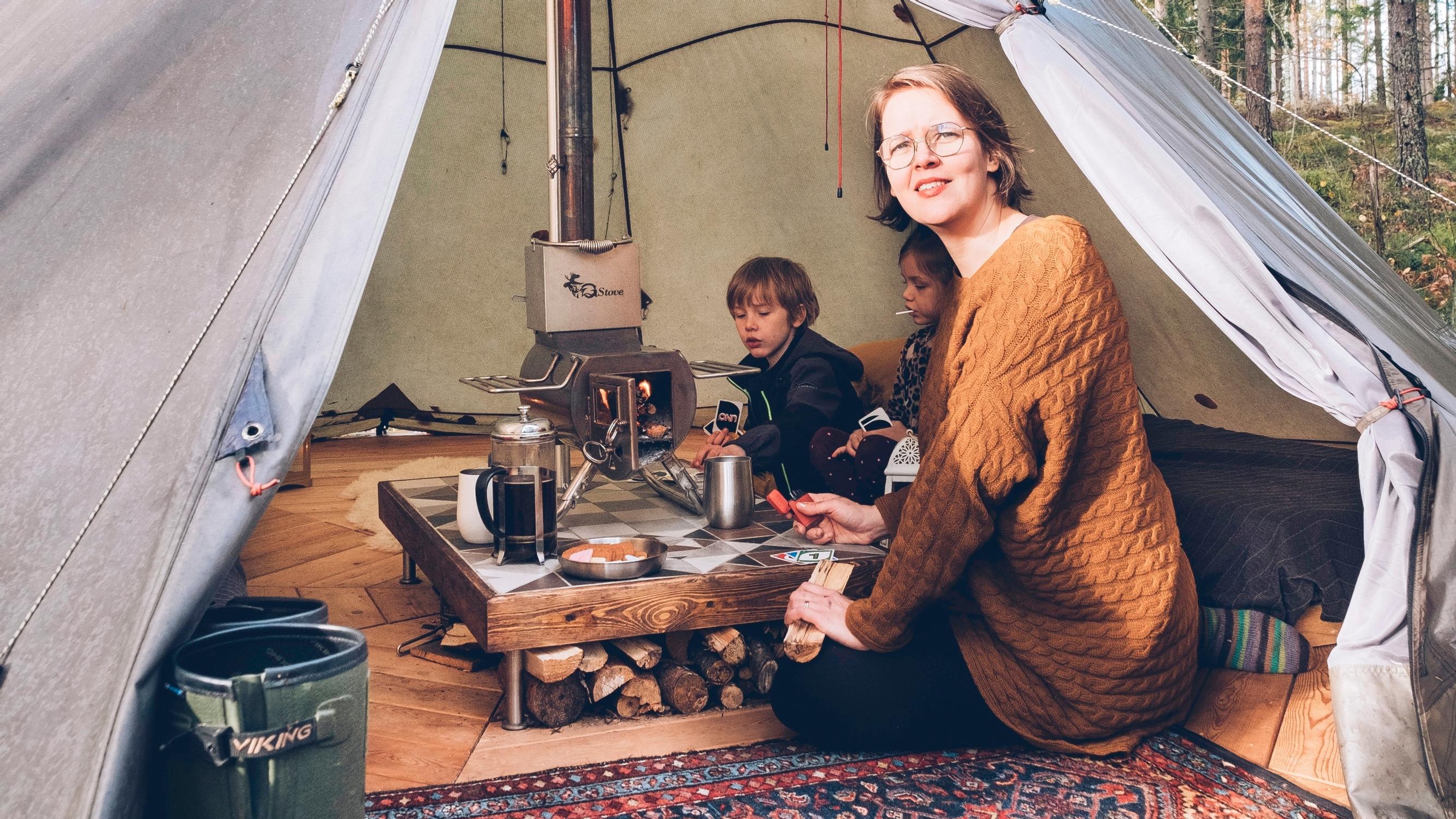At home in a tent: how Piritta and Jelle built their own glamping cabin—“The absolute best place to sleep”