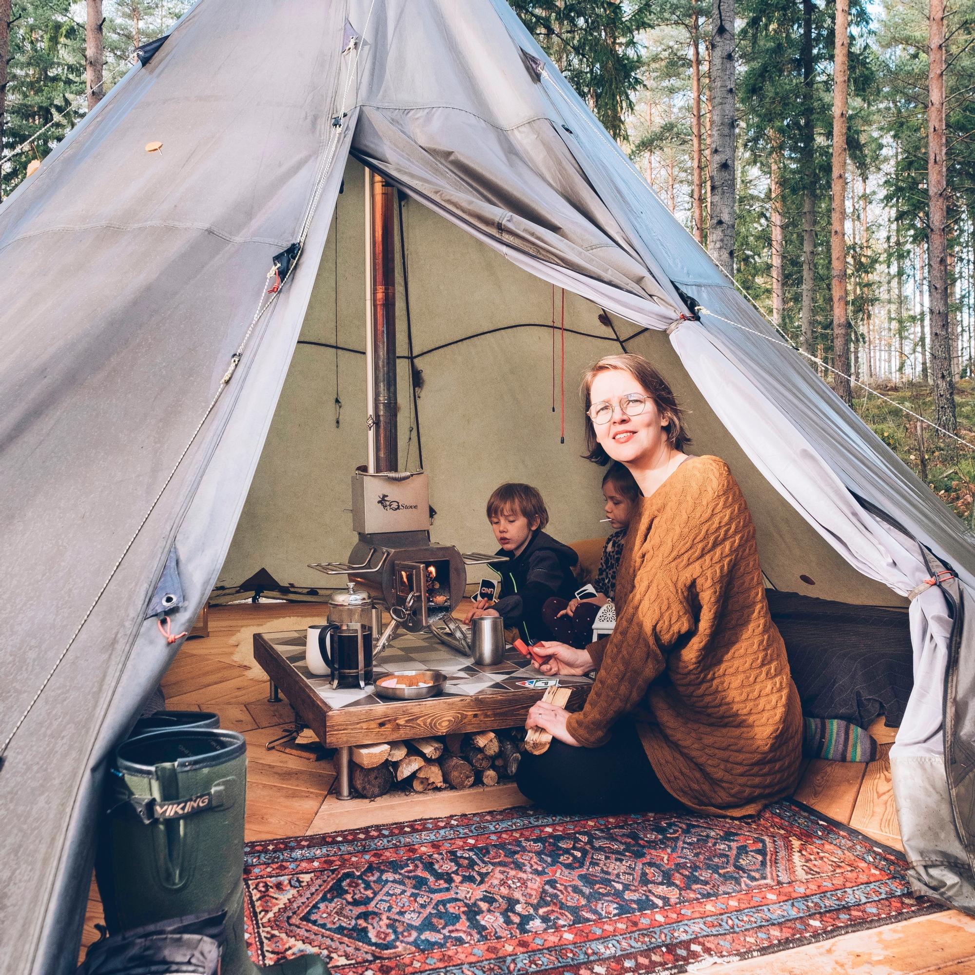 At home in a tent: how Piritta and Jelle built their own glamping cabin—“The absolute best place to sleep”