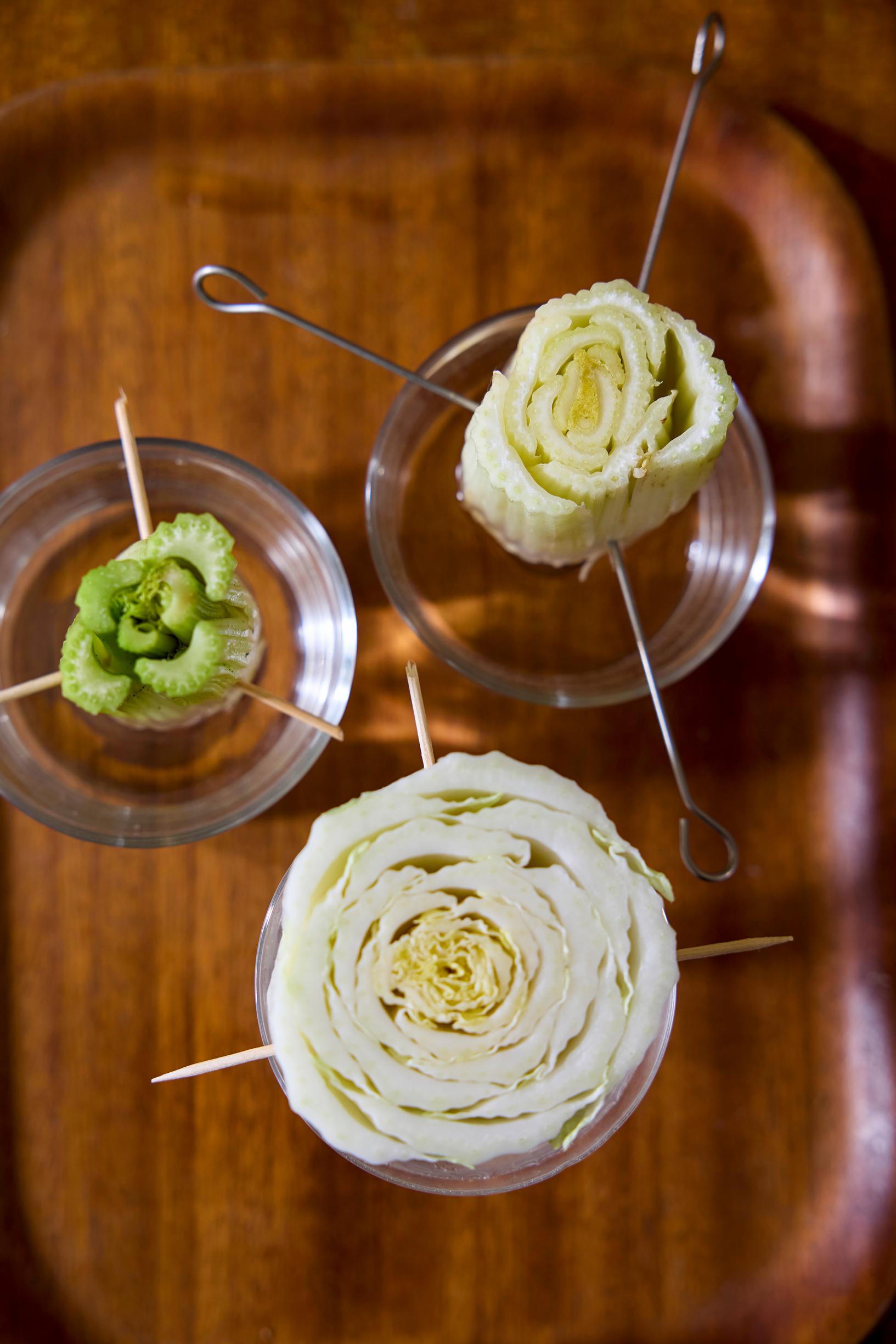 Chinese cabbage, lettuce, and celery bases