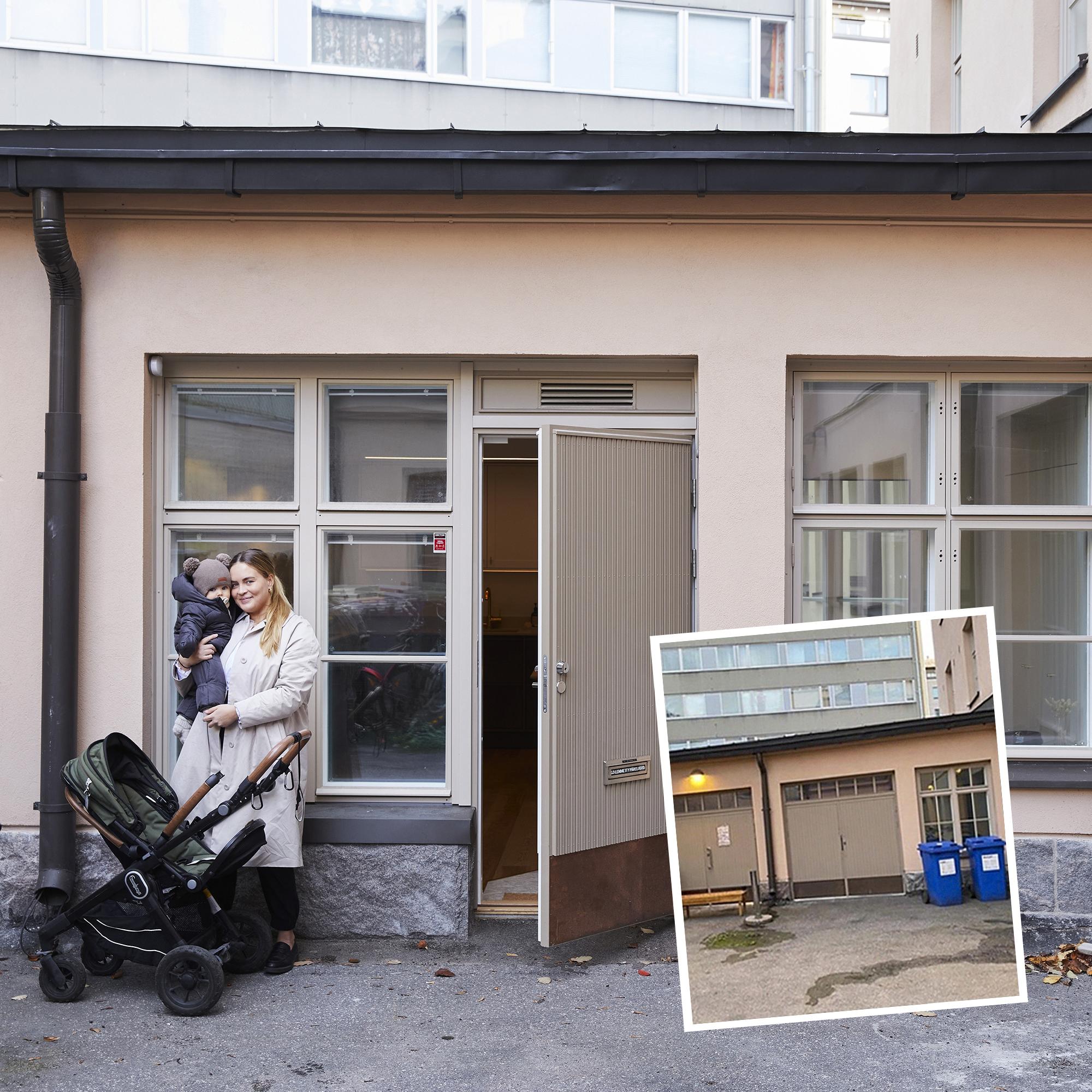 From garage to unique home! Linda and Oskari turned an old car rental space into a cozy family haven