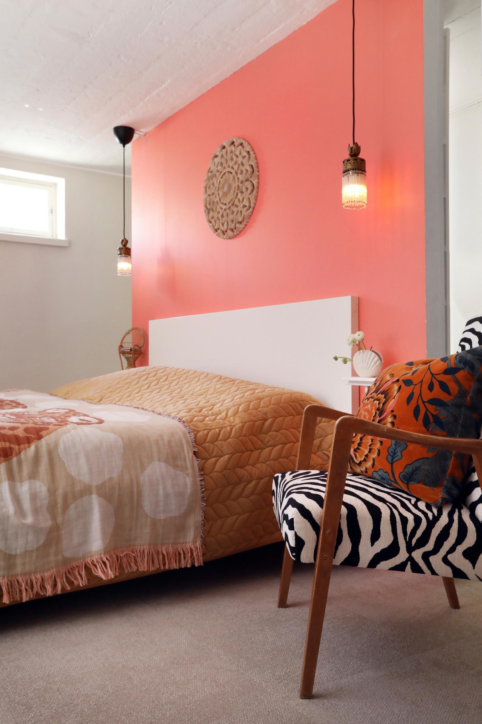 Mushka’s bedroom with a pink bed.