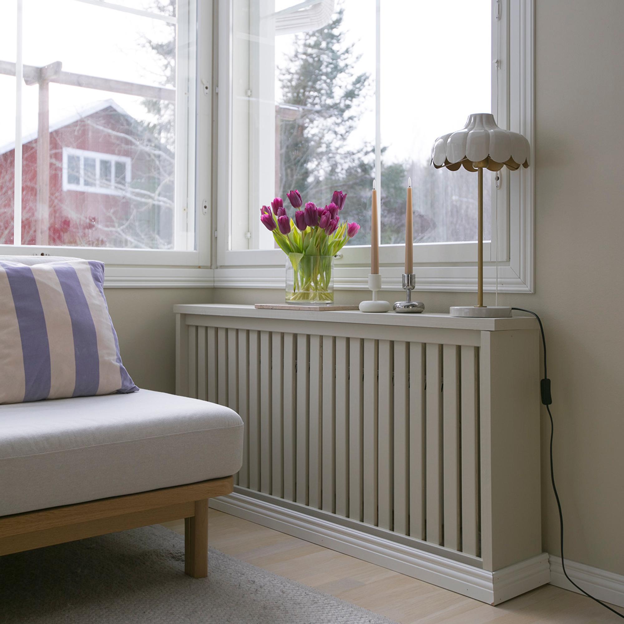 Hilla built radiator covers in just a few hours for under one hundred euros, inspired by a Danish carpenter’s creation