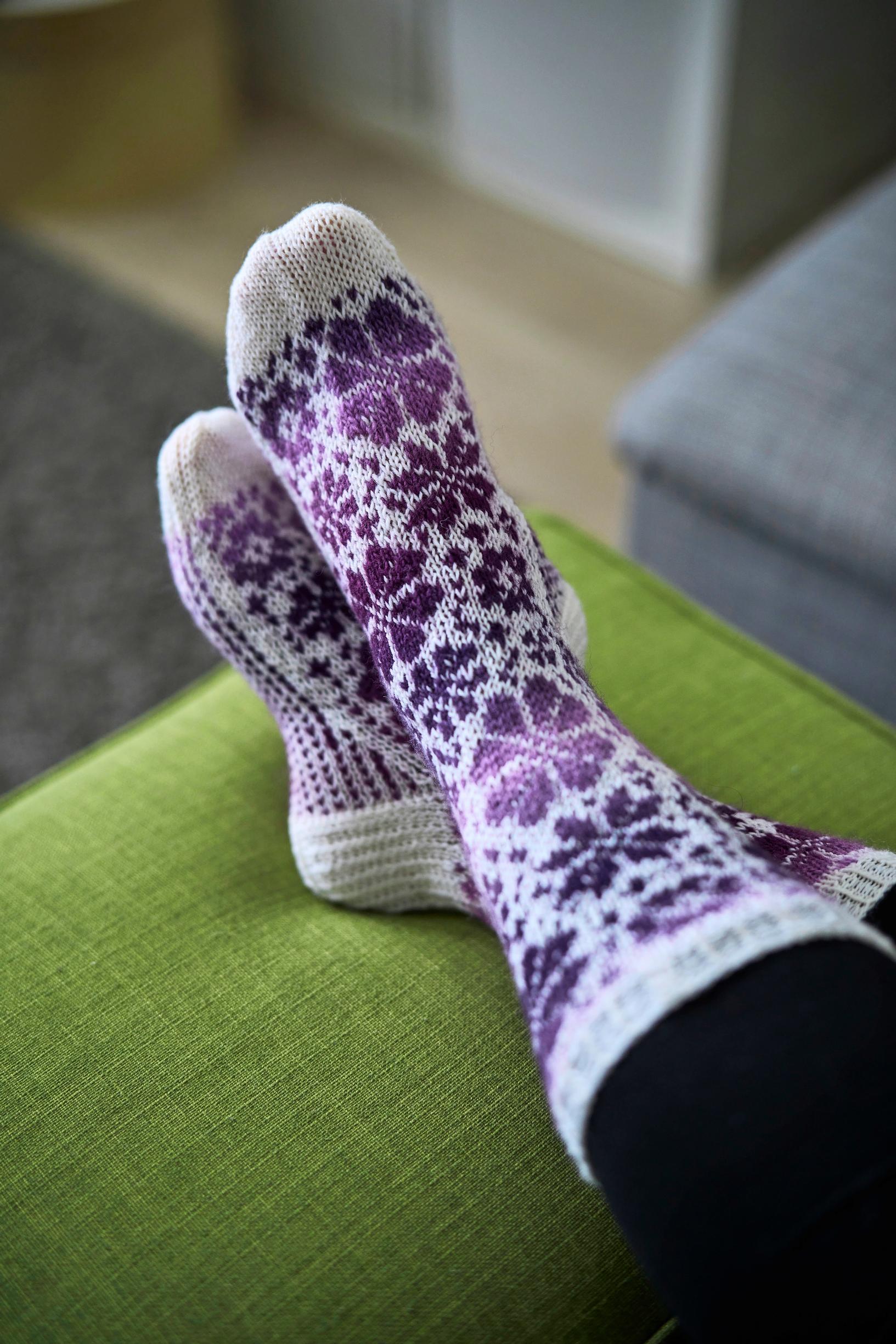 Patterned socks with a clover motif