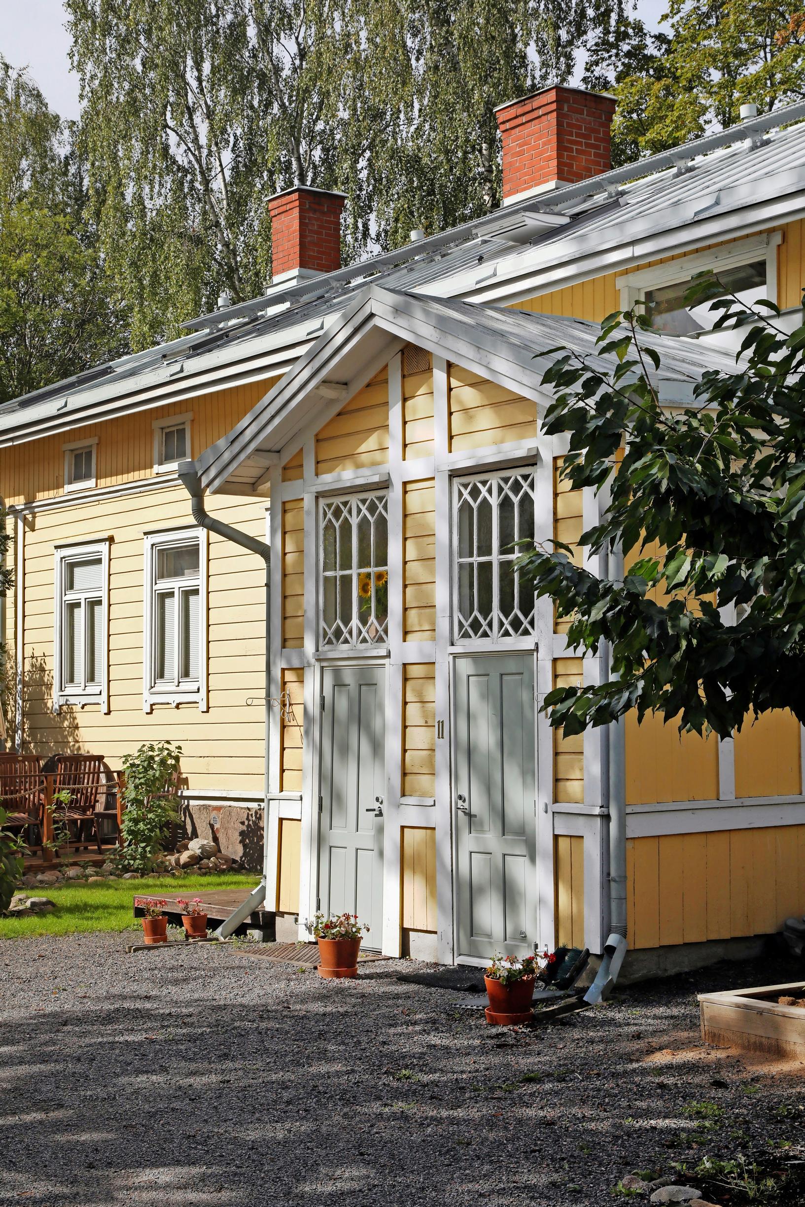 yellow wooden home in Turku