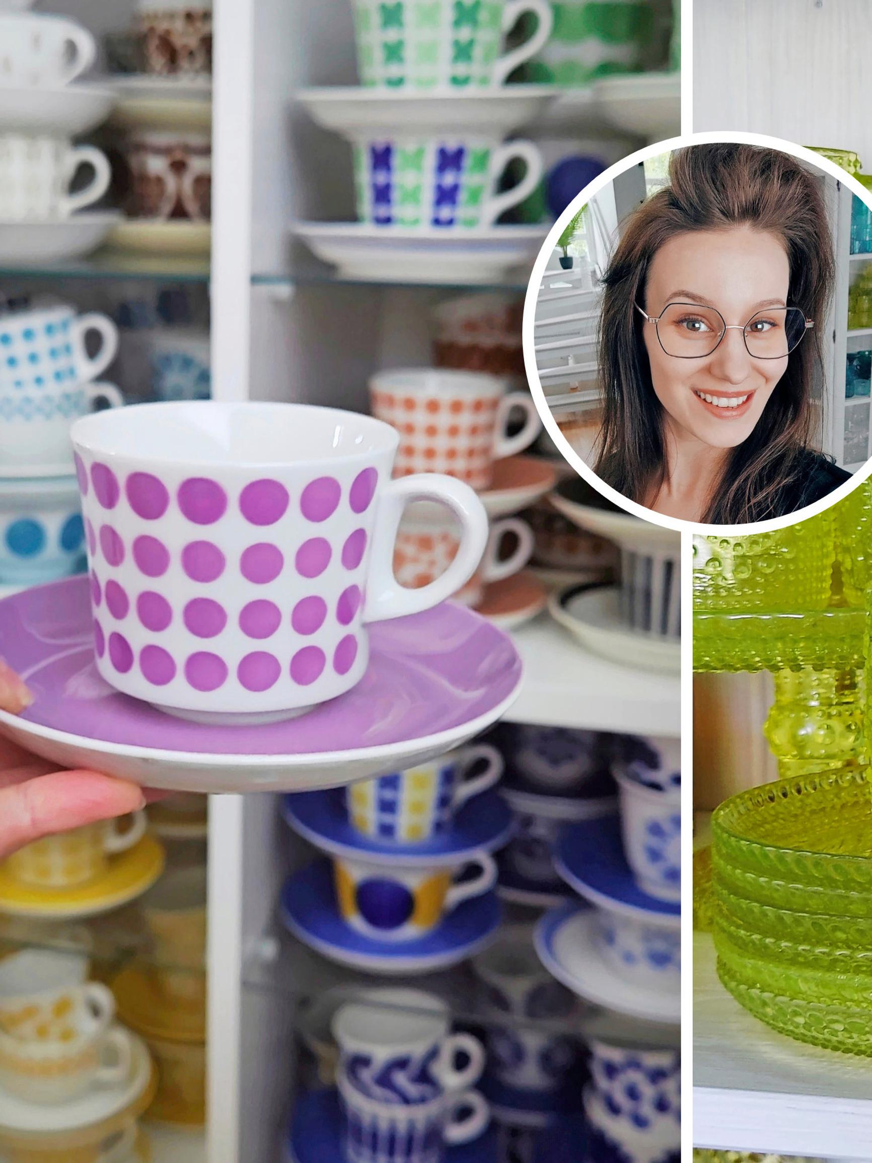 Arabia’s spray-painted cups: Kia’s thrifting obsession—“I already have duplicates of many cups”