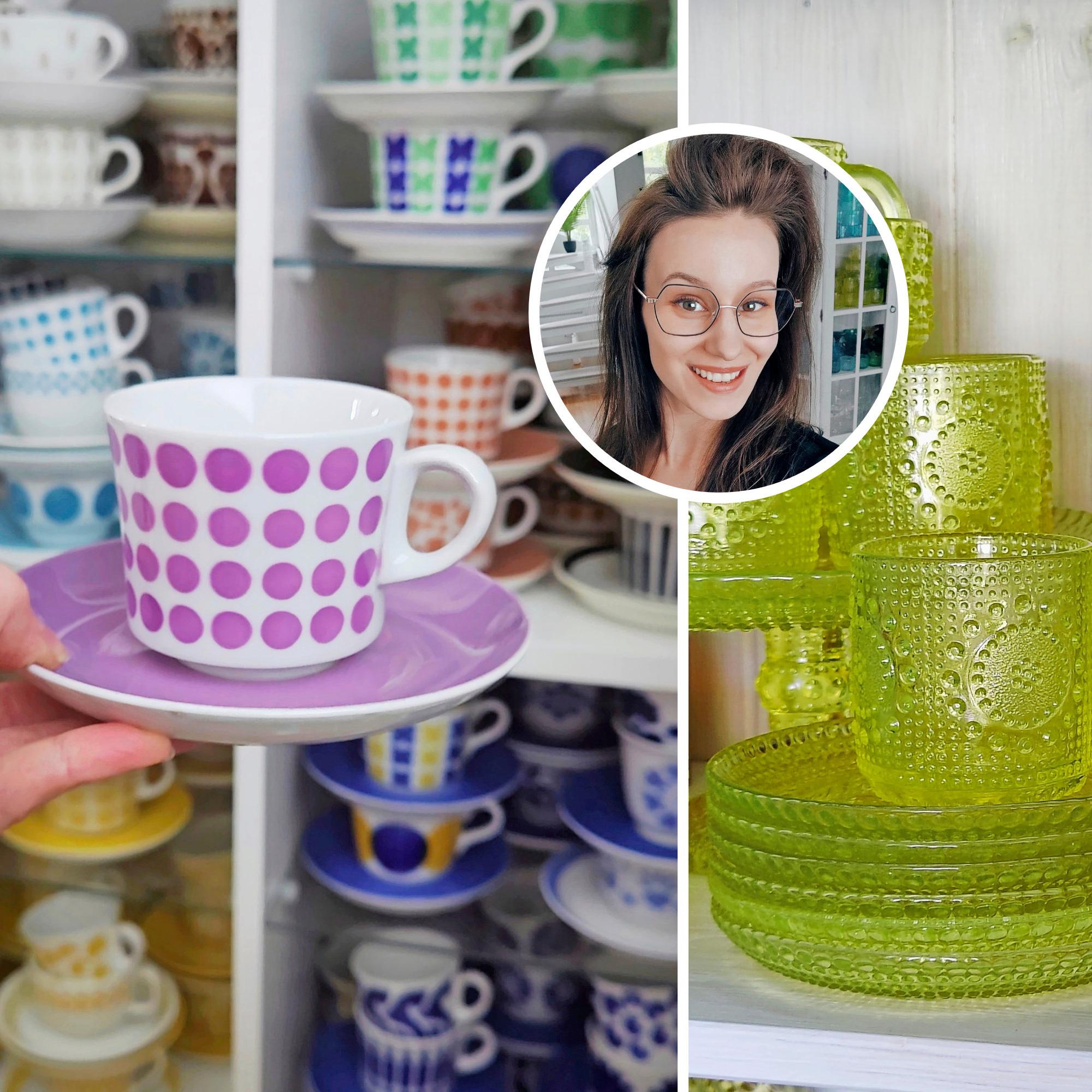 Arabia’s spray-painted cups: Kia’s thrifting obsession—“I already have duplicates of many cups”