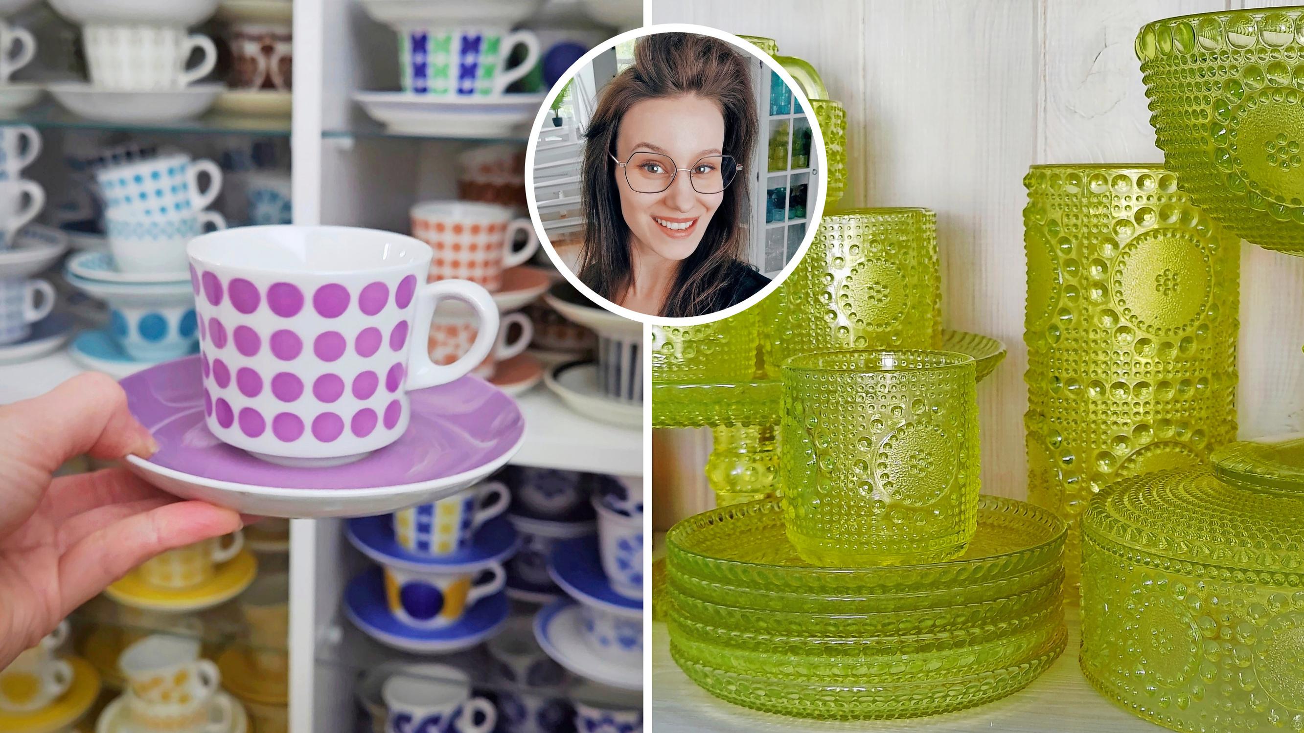 Arabia’s spray-painted cups: Kia’s thrifting obsession—“I already have duplicates of many cups”