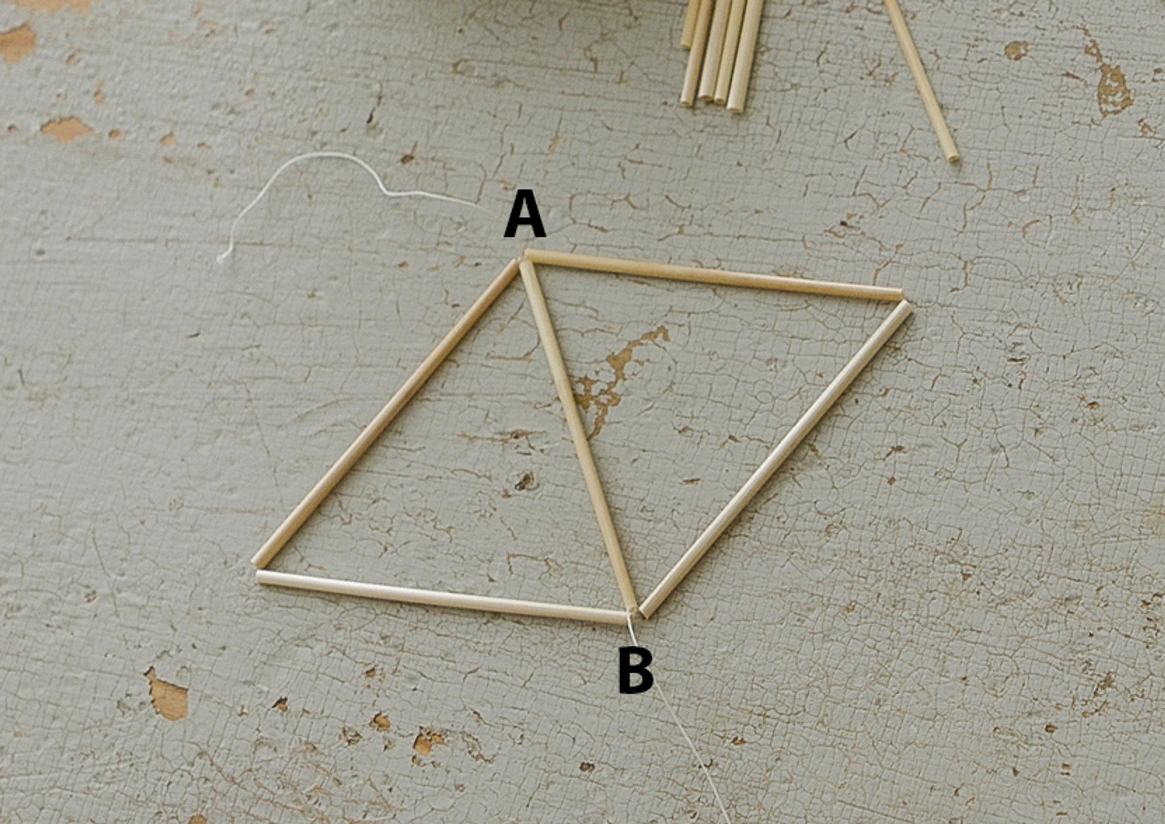 Himmeli straw mobile, step 2