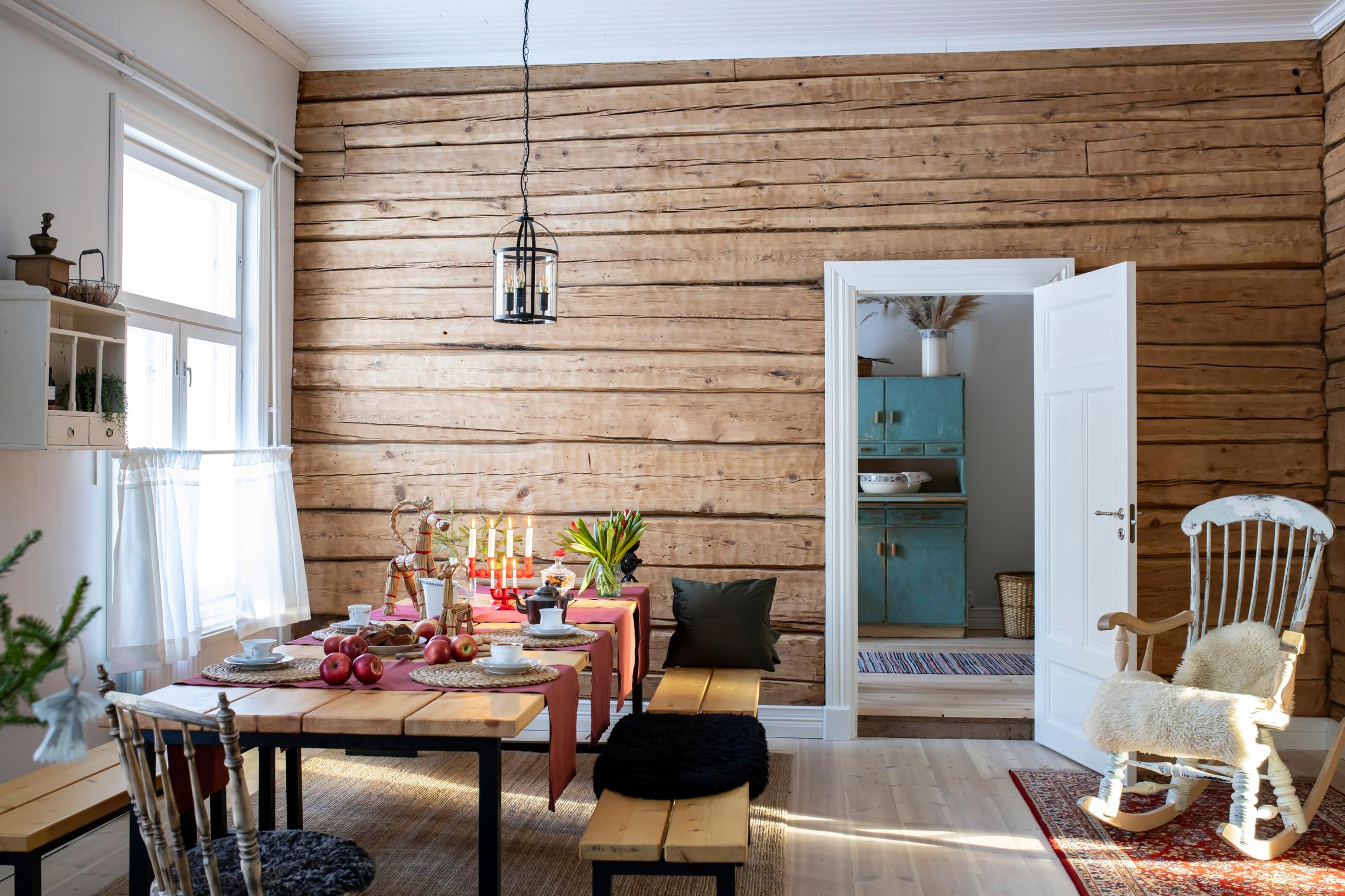 The vicarage’s everyday kitchen dressed for Christmas
