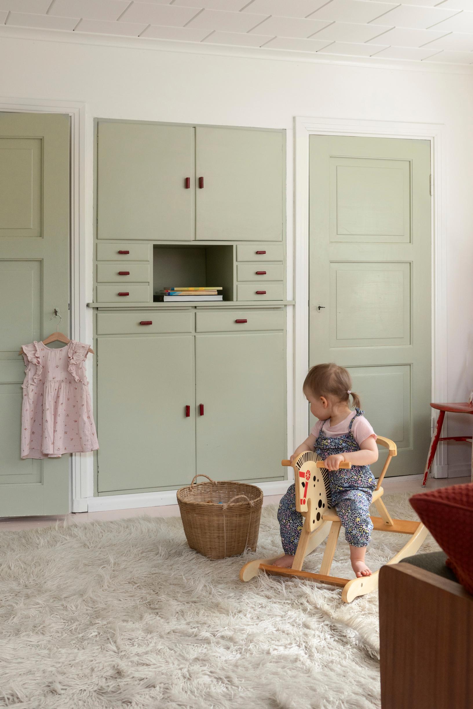 A built-in hostess cabinet 