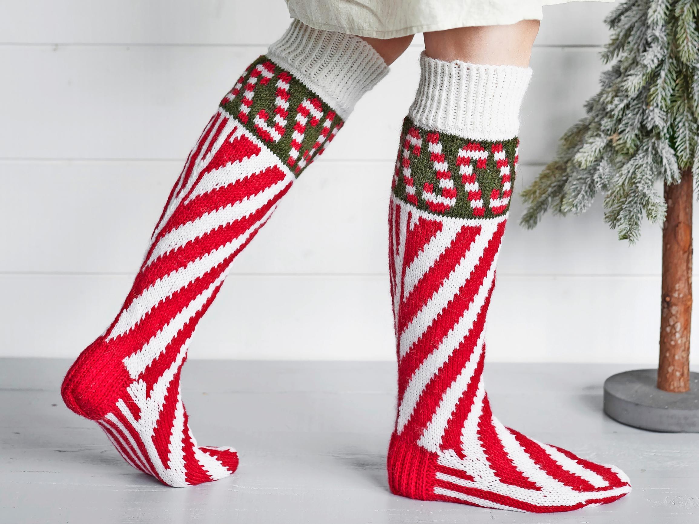 Candy cane wool socks: the red-and-white Christmas must-have