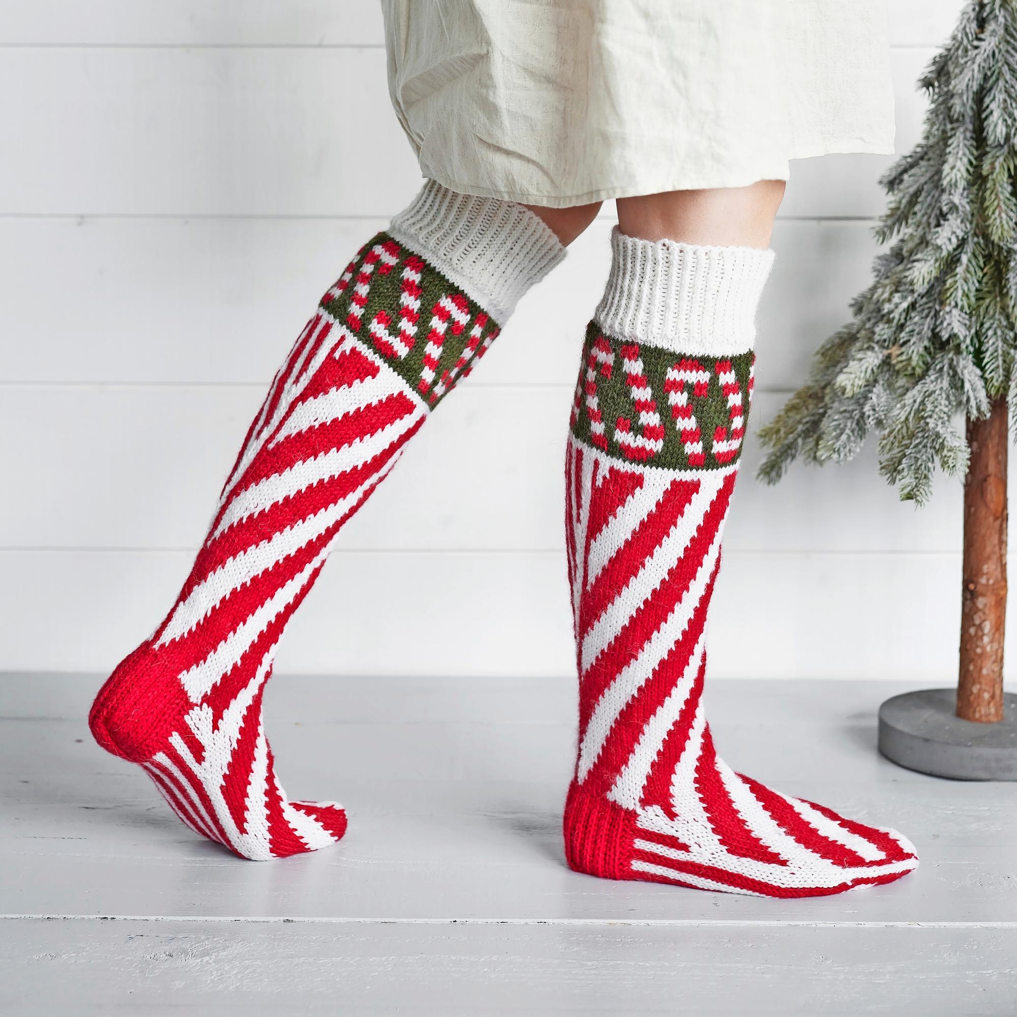 Candy cane wool socks: the red-and-white Christmas must-have