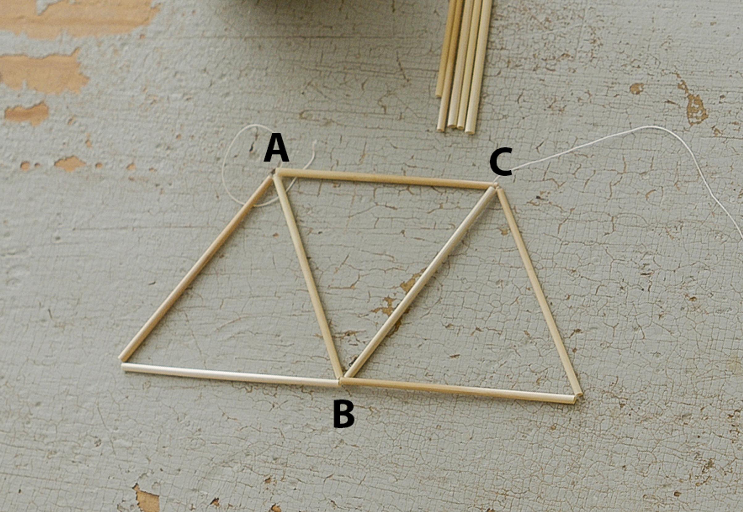 Himmeli straw mobile, step 3