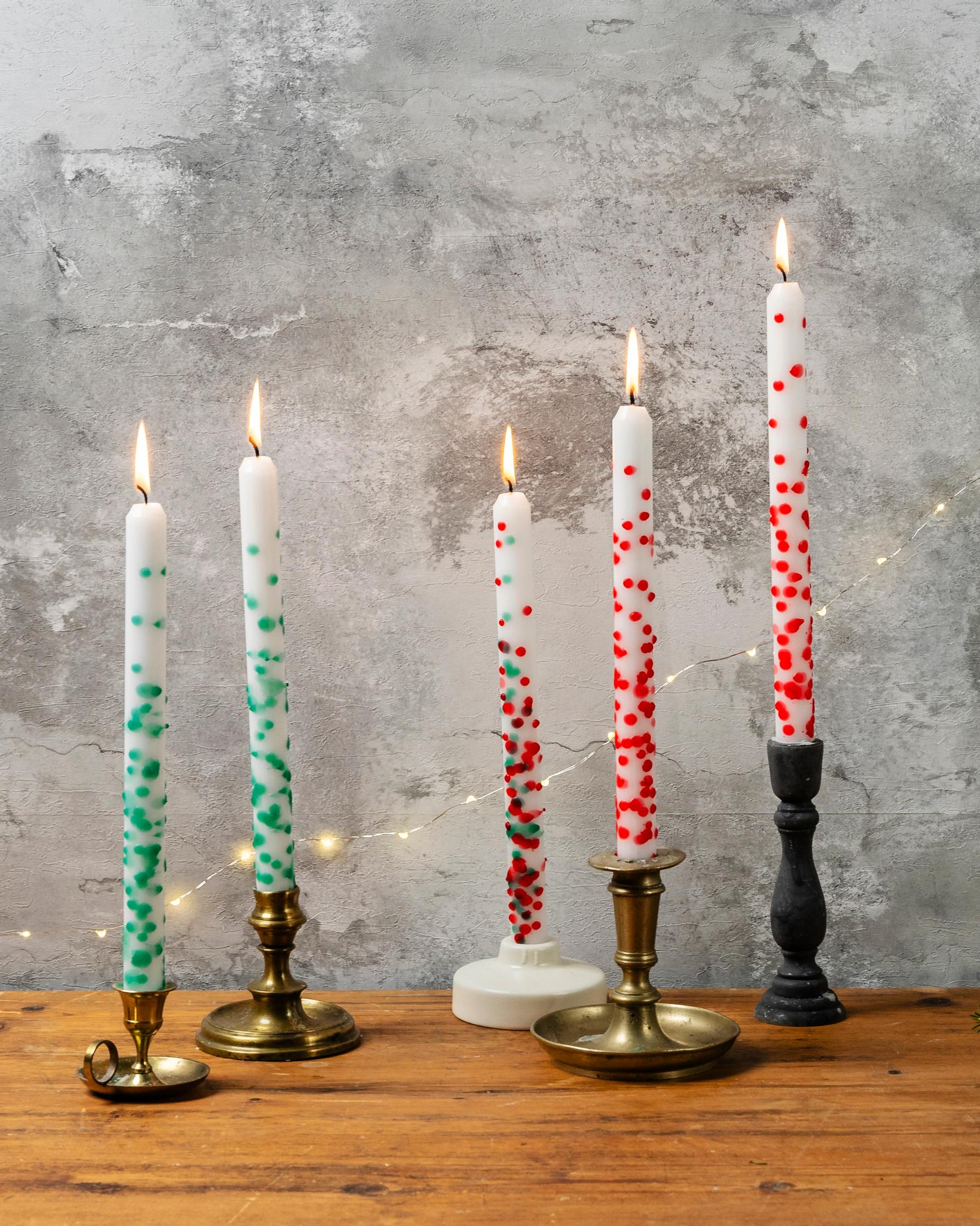 Polka-dot candles