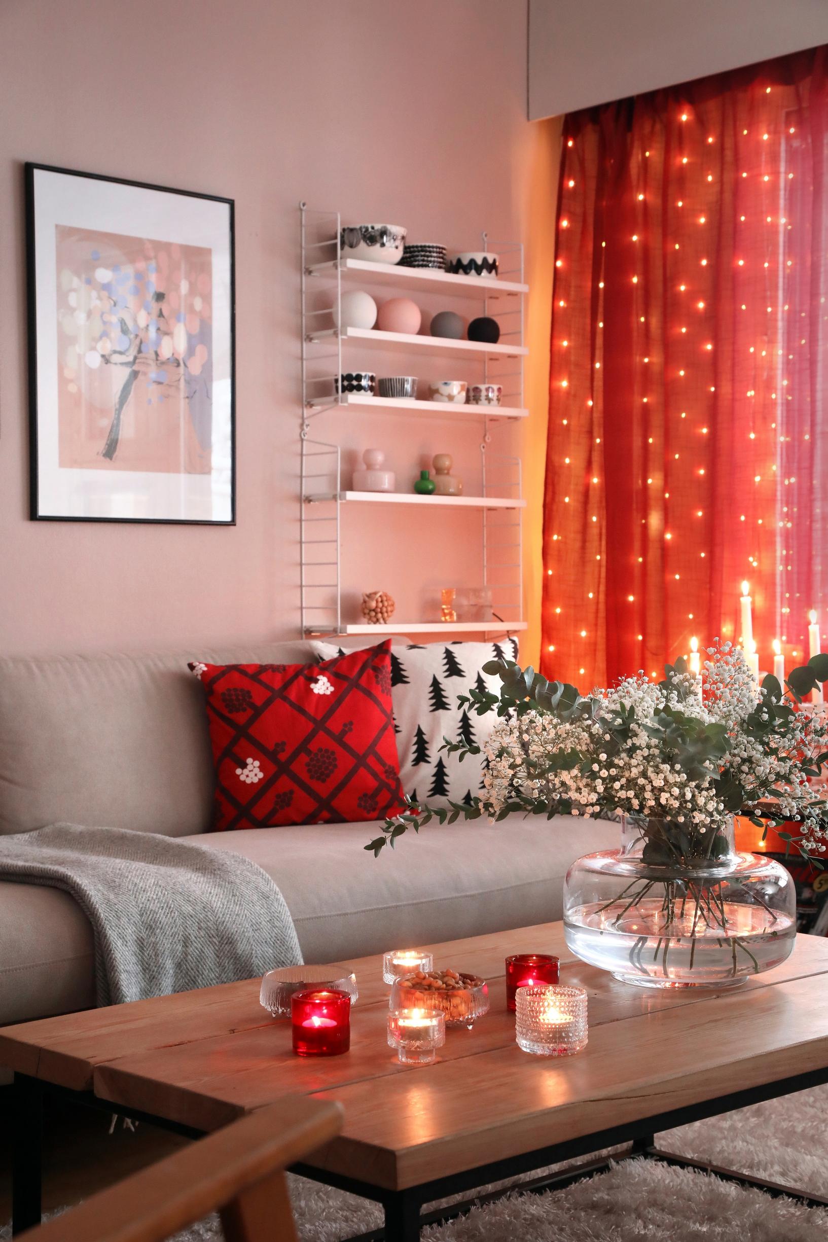 A light-up curtain in the living room