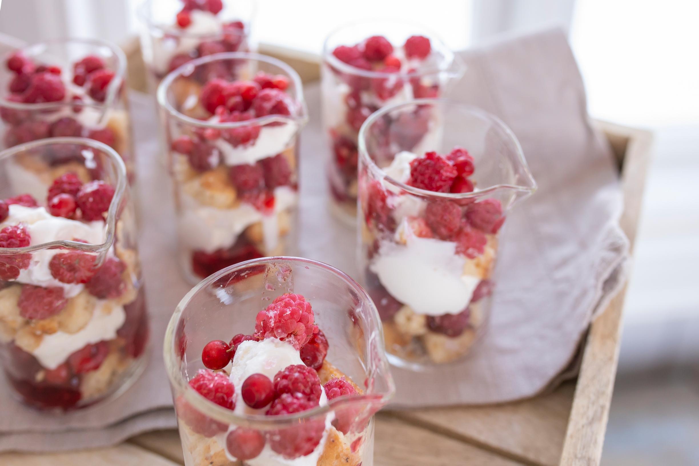 Dessert served in glasses