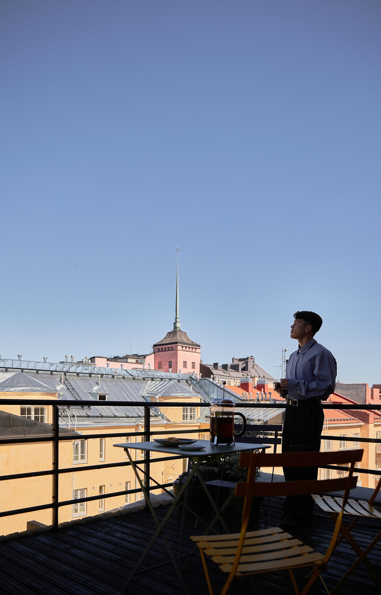 Ildar Wafin on his rooftop terrace