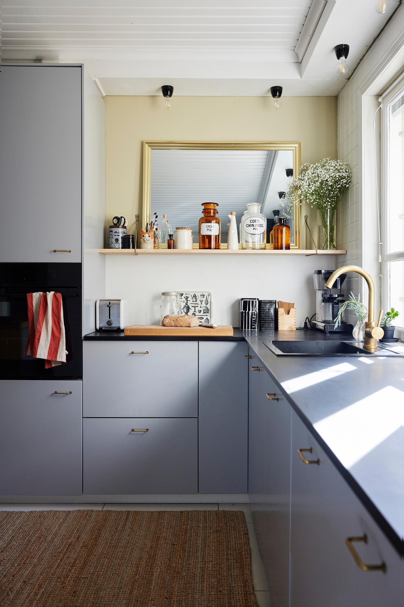 Gray cabinet doors in the kitchen