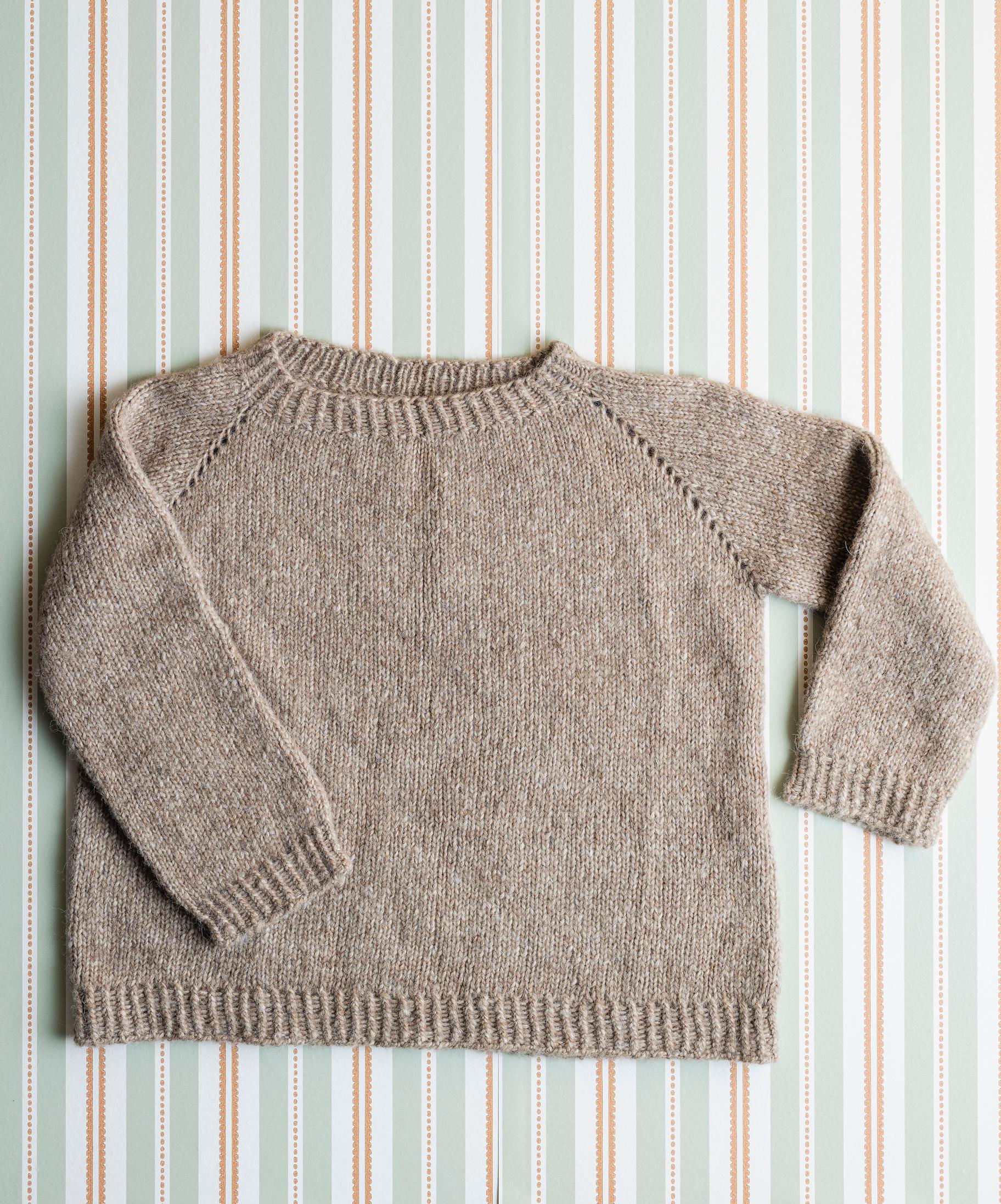 Raglan wool sweater on a surface