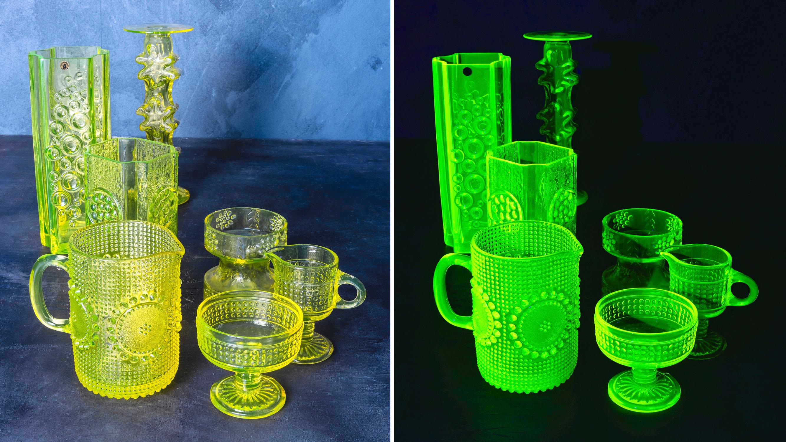Coveted uranium glass dishes glow magically—could you believe they were still made in the 1970s?