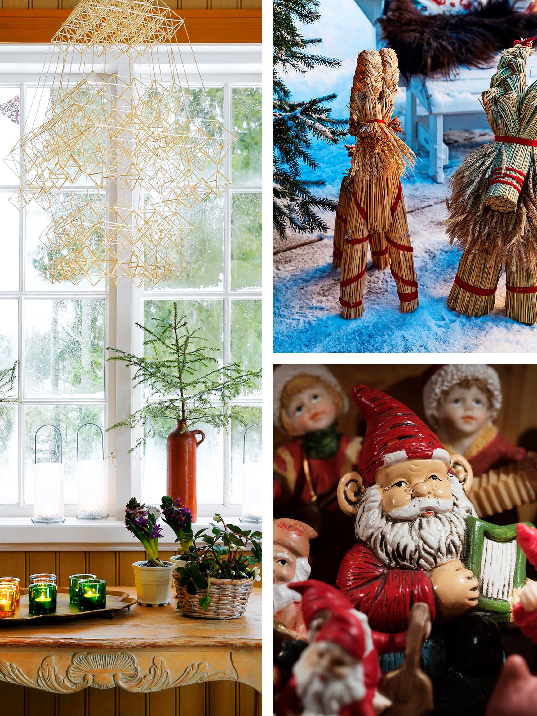10 × traditional Finnish Christmas decorations—straw himmeli, paper angels, Santa’s elves and more!