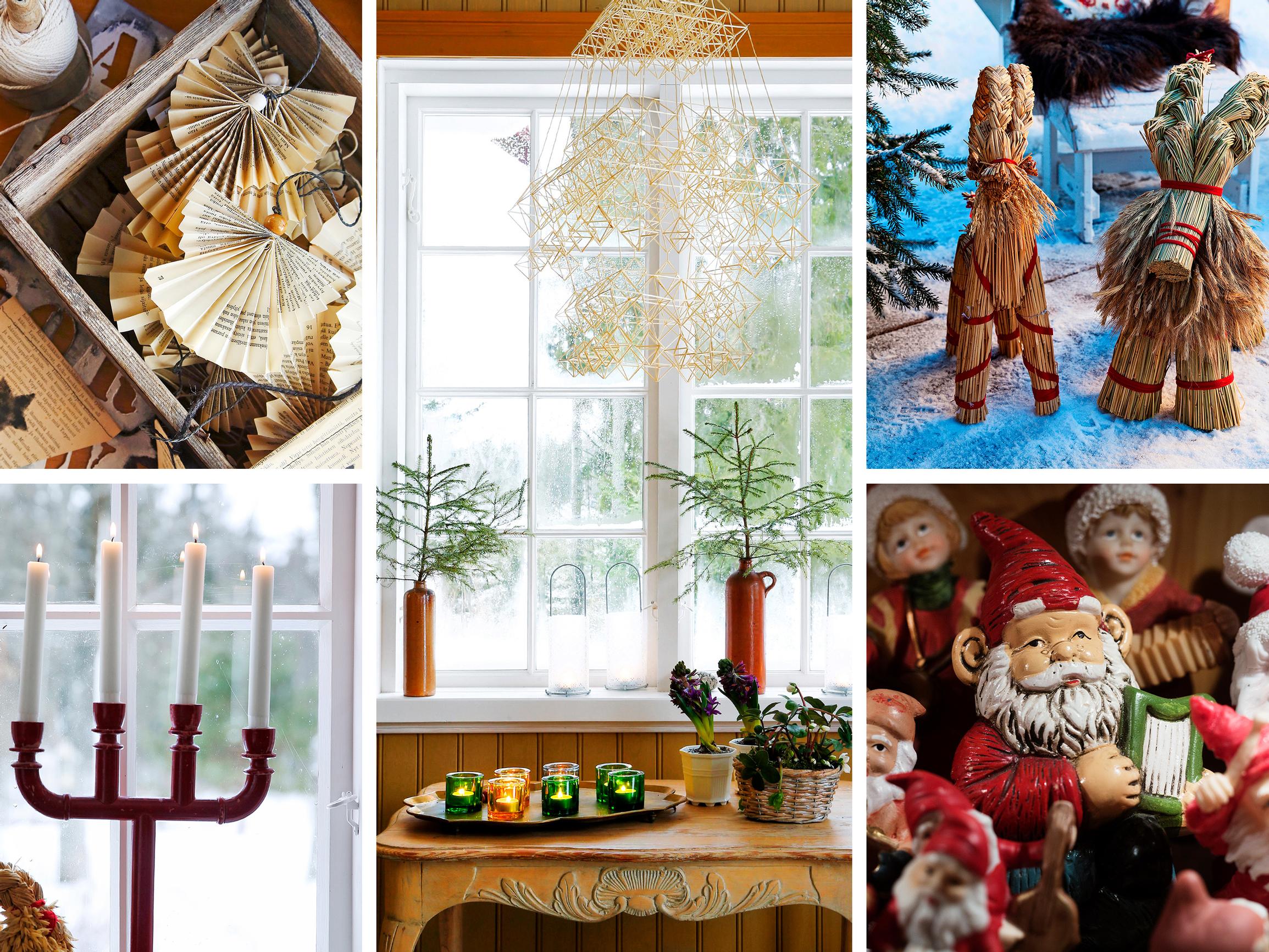 10 × traditional Finnish Christmas decorations—straw himmeli, paper angels, Santa’s elves and more!