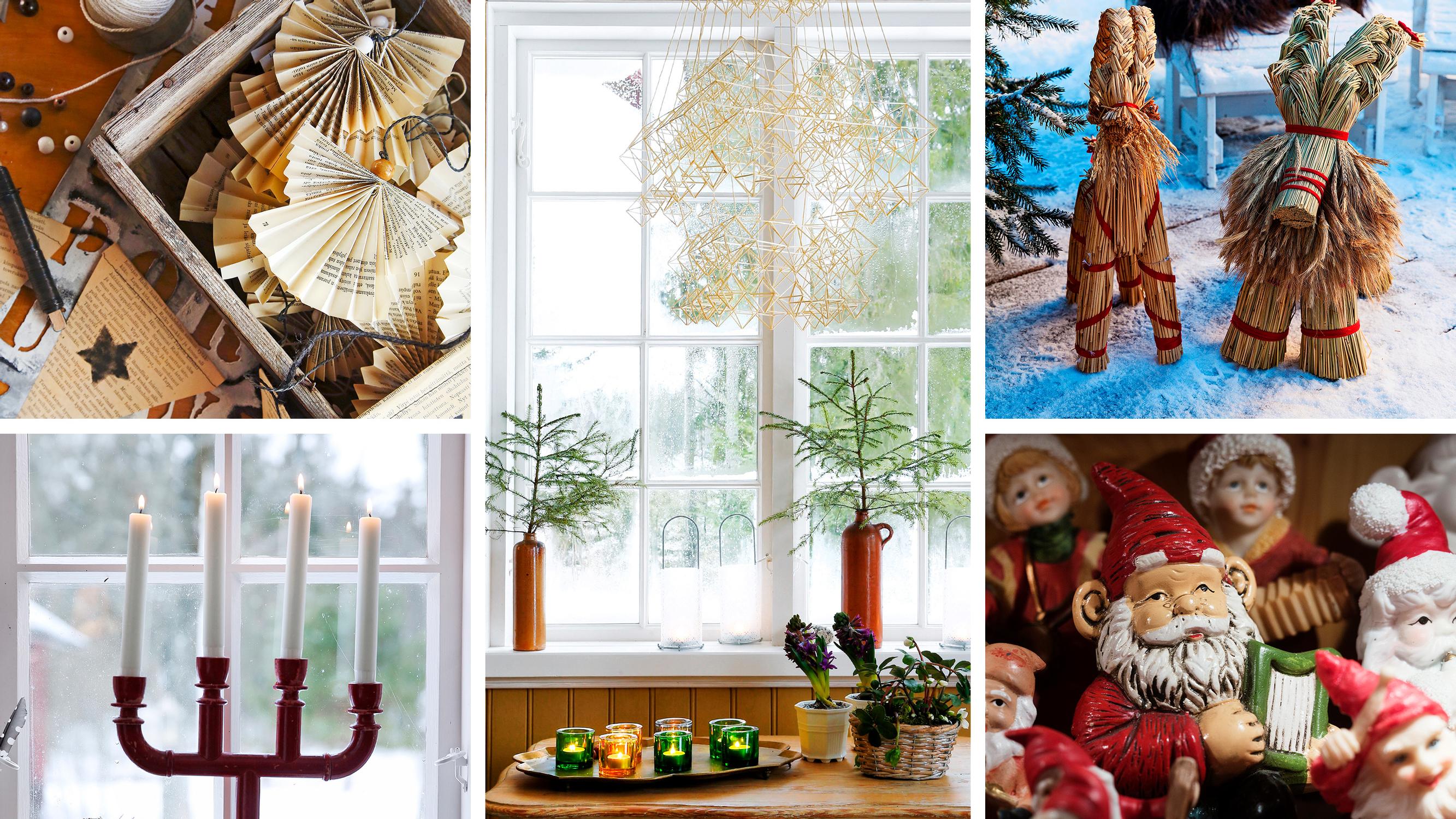 10 × traditional Finnish Christmas decorations—straw himmeli, paper angels, Santa’s elves and more!
