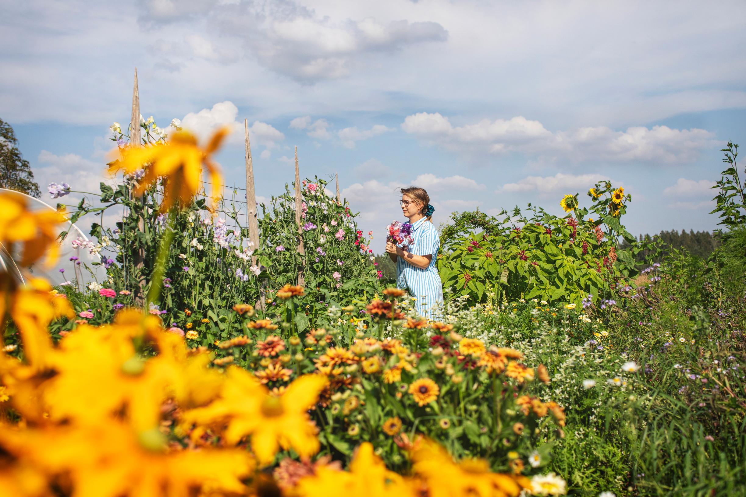 Sini Kujala in her garden.
