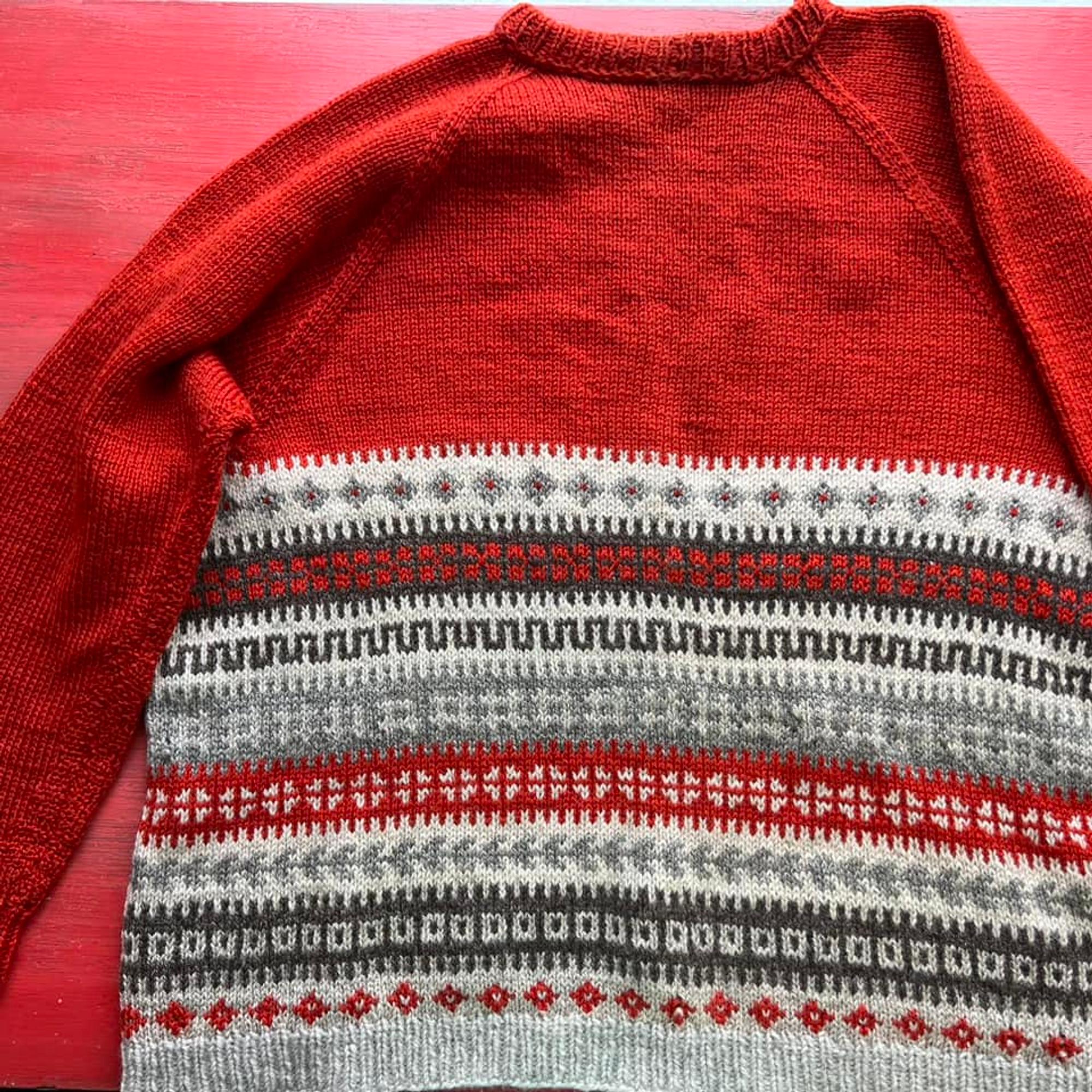 A colorwork knitted sweater