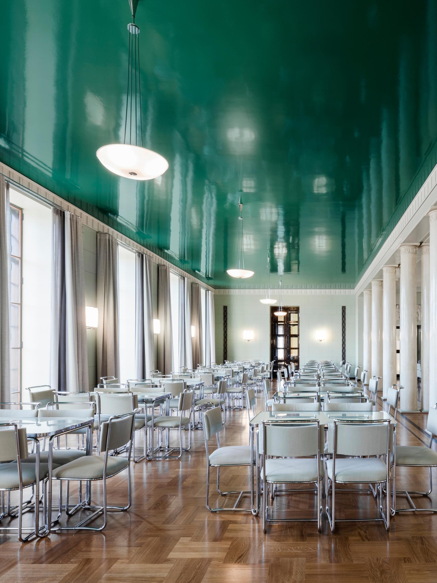 Color inspiration from the cradle of power: turquoise ceilings and bold art deco style in the Finnish Parliament Building