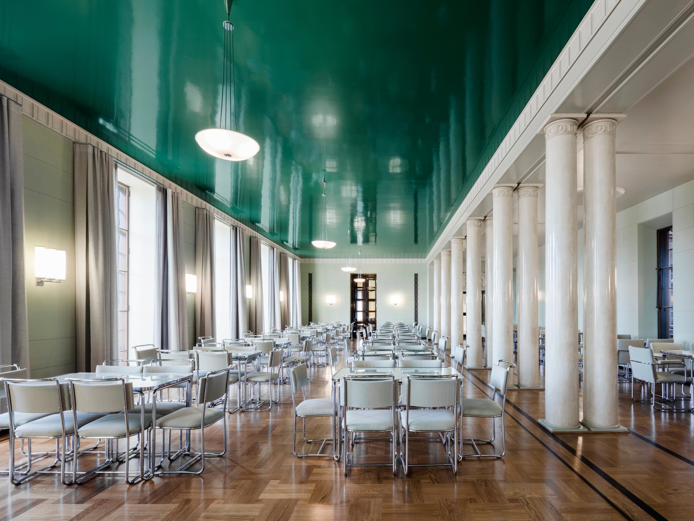Color inspiration from the cradle of power: turquoise ceilings and bold art deco style in the Finnish Parliament Building