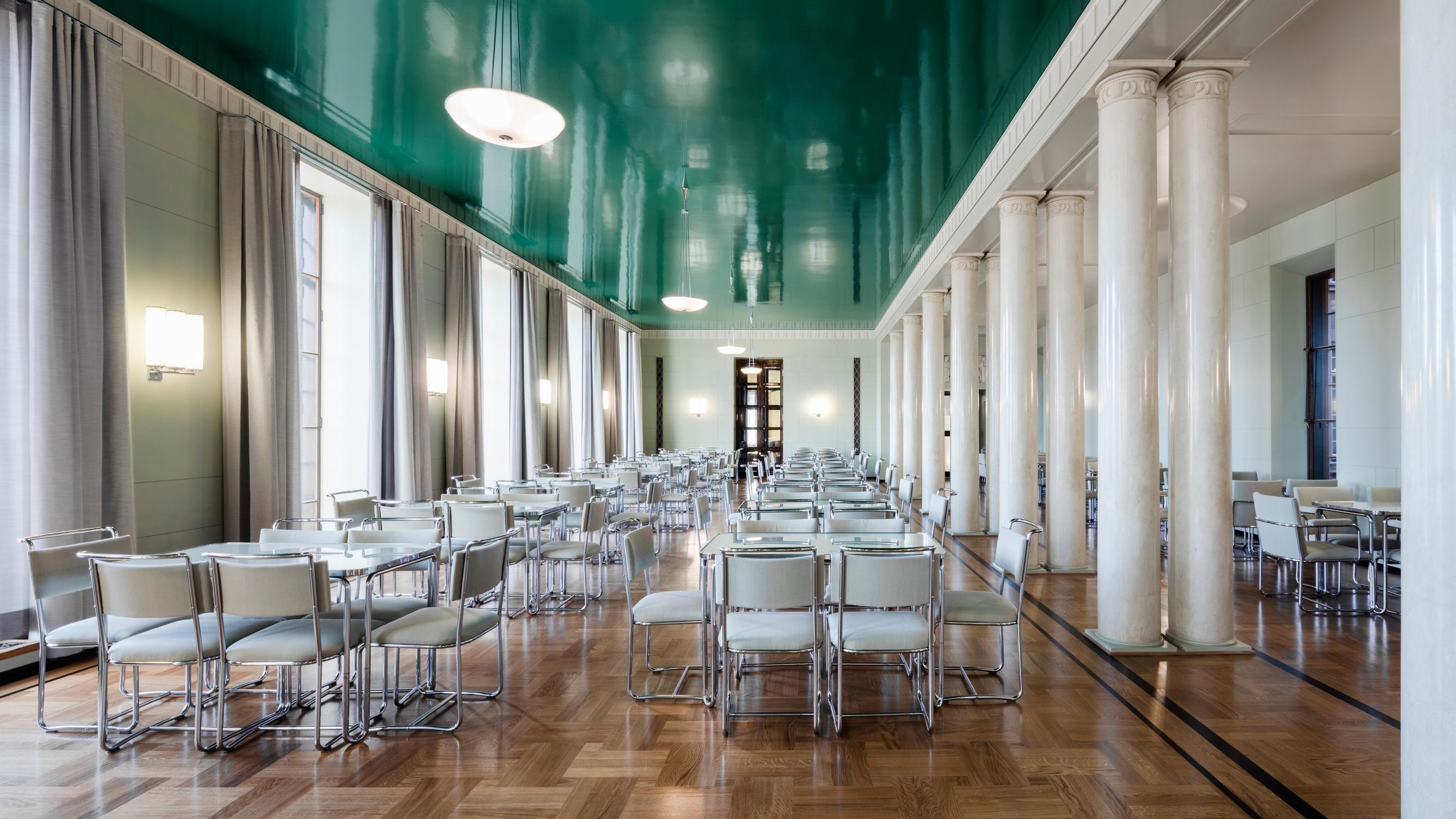 Color inspiration from the cradle of power: turquoise ceilings and bold art deco style in the Finnish Parliament Building