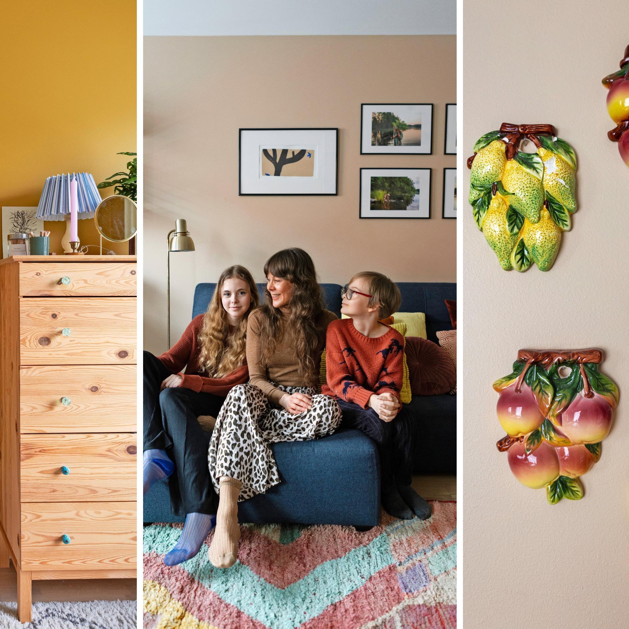 In this apartment of a family of three, white isn’t an option: “We’ve never had a home with white walls”