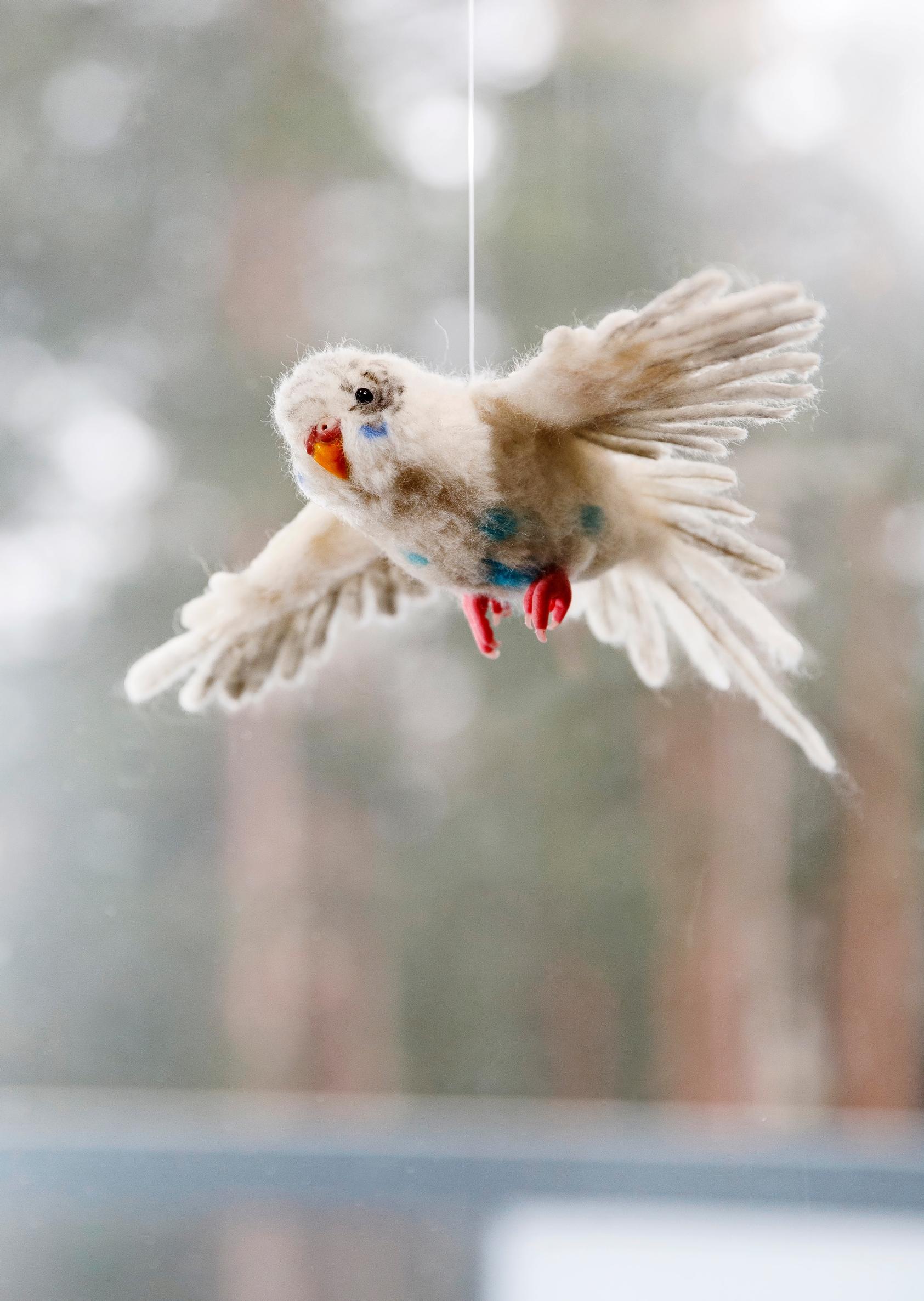 A felted budgie.
