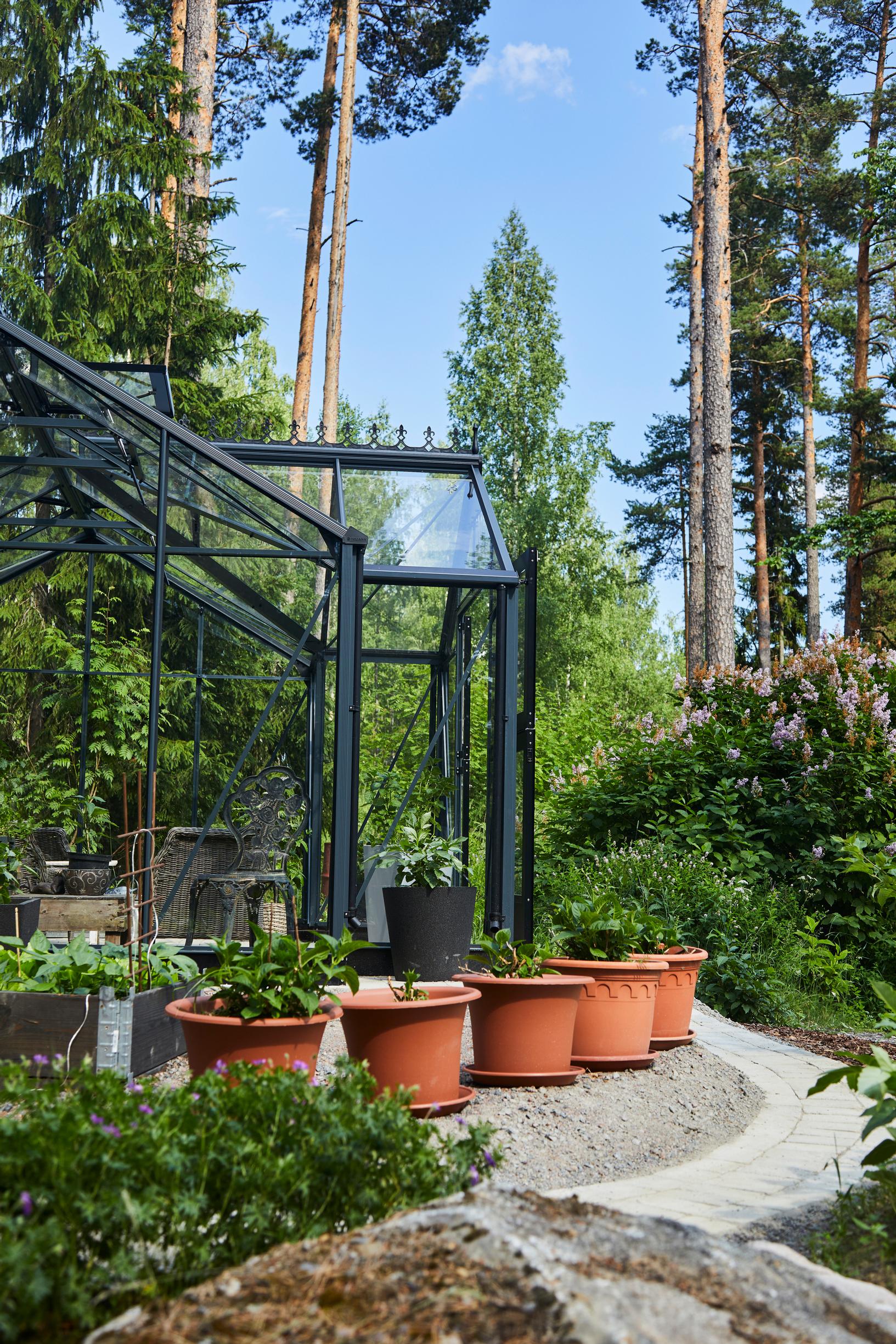 greenhouse on a slope