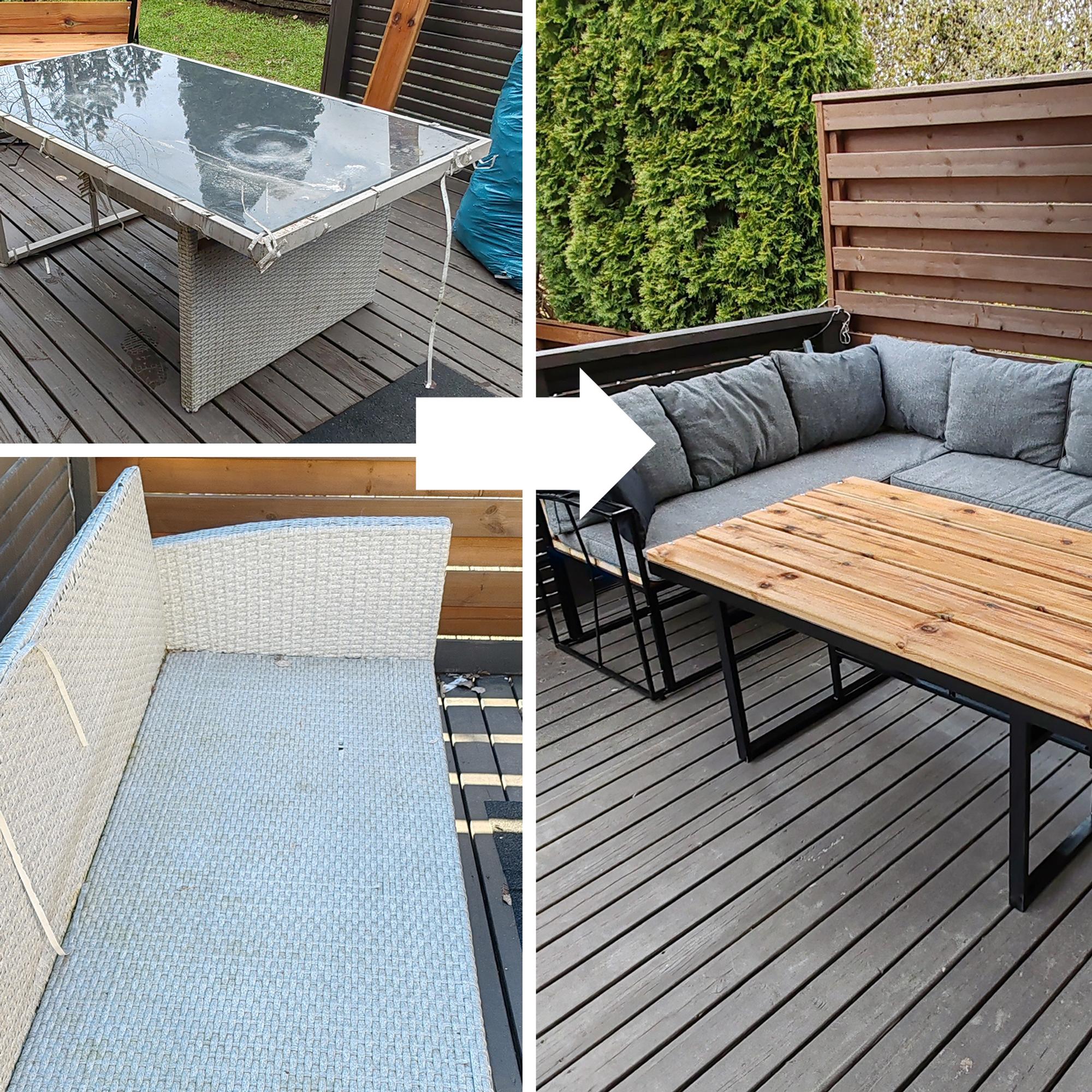 Worn-out patio furniture now looks like new—here’s how this couple did it on a budget!