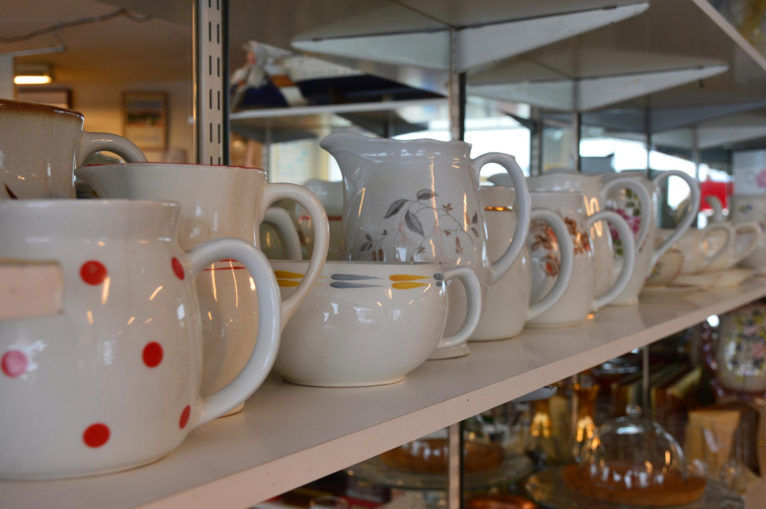 Dishes at a flea market