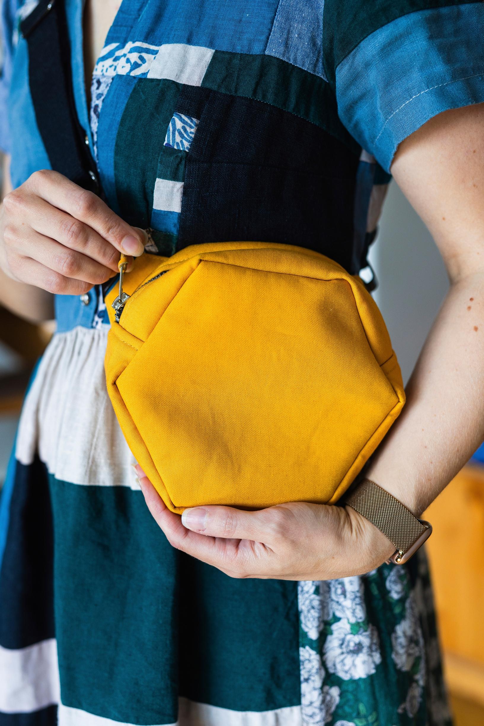 Hexagonal bag made by Marja.