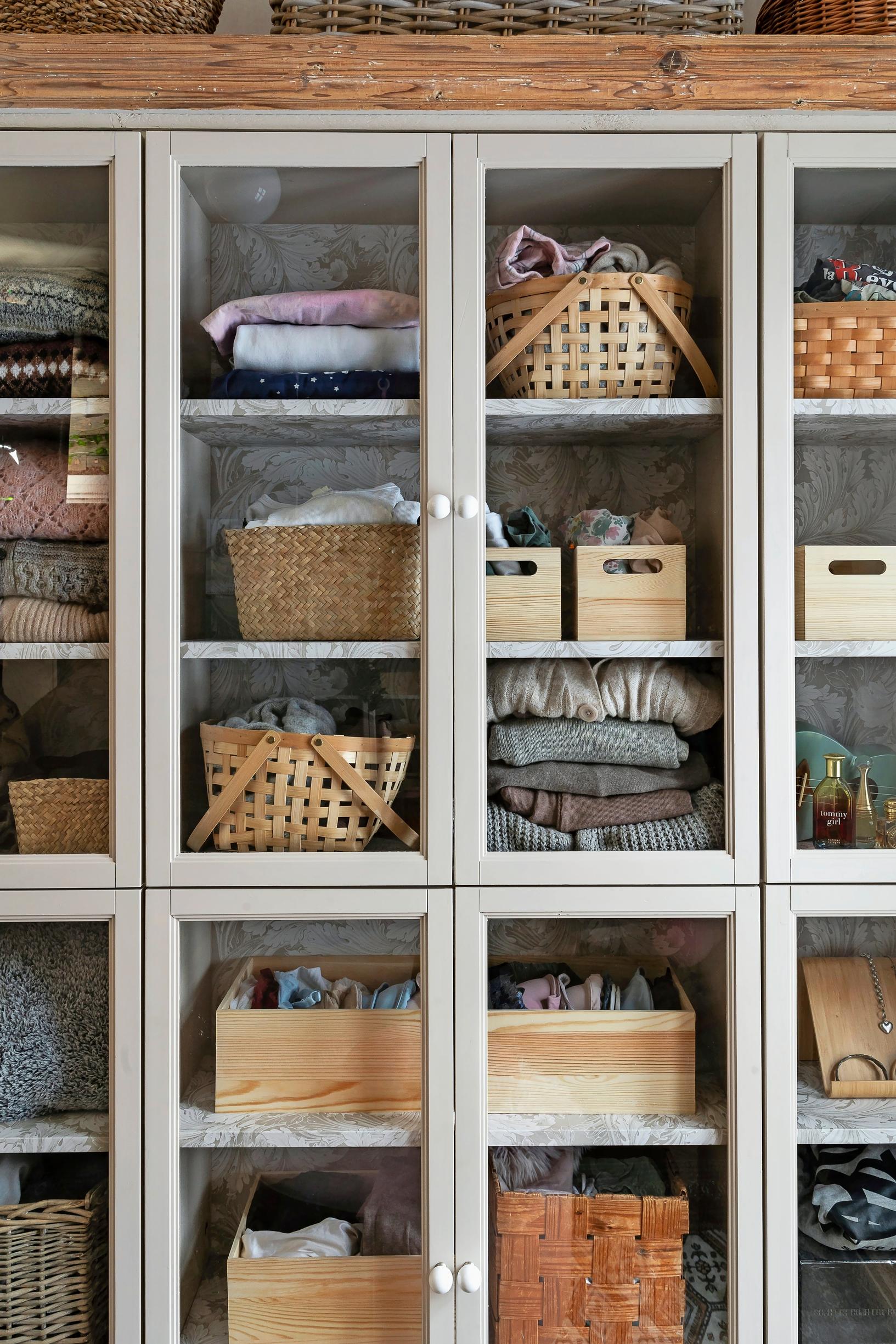 Photo of clothes inside the cabinet.