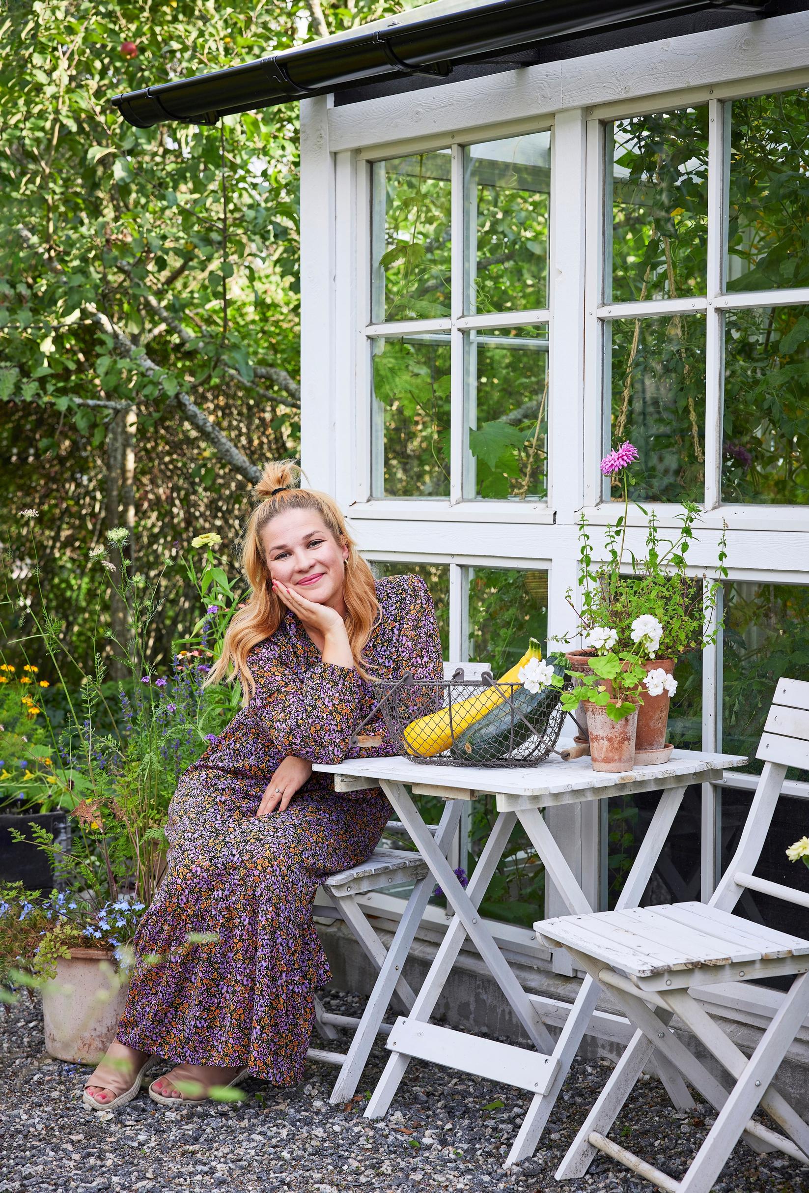 Riina Liblik in her garden