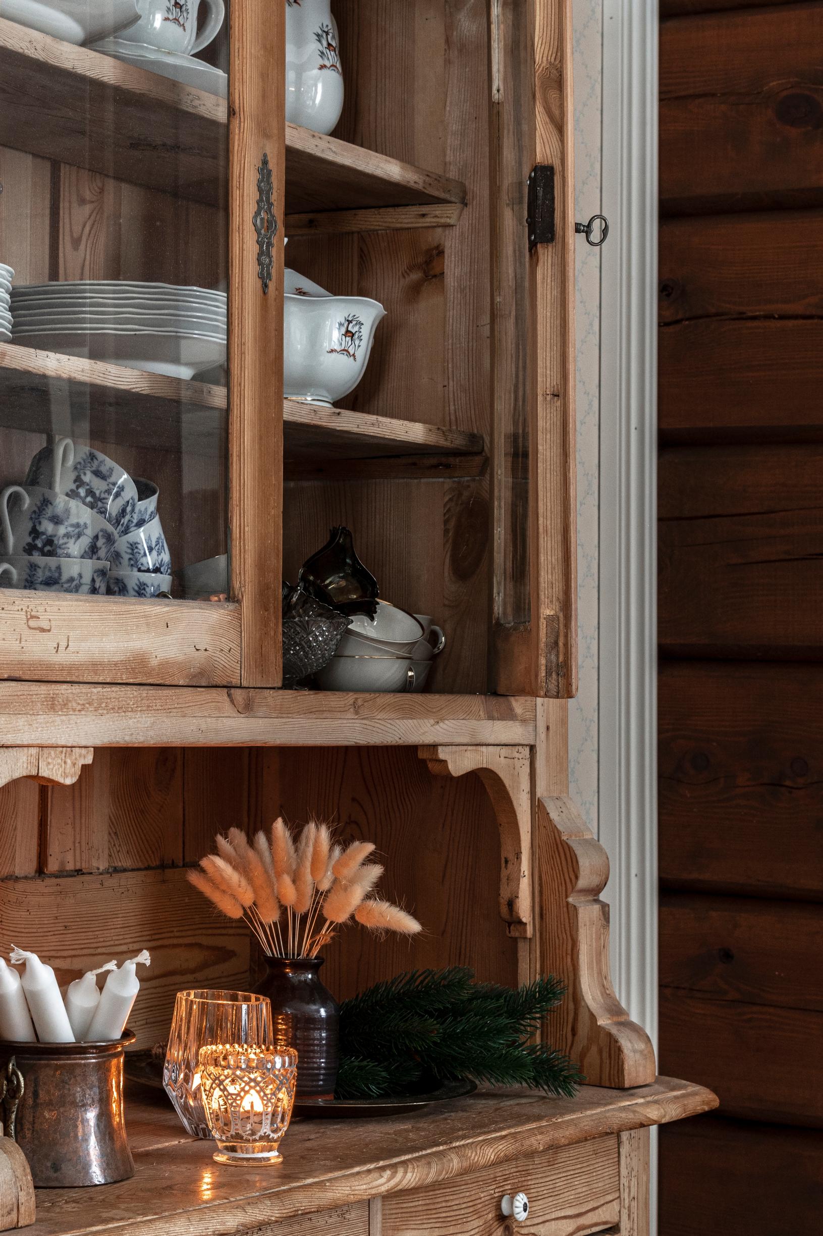 Dish cabinet in the old-style house