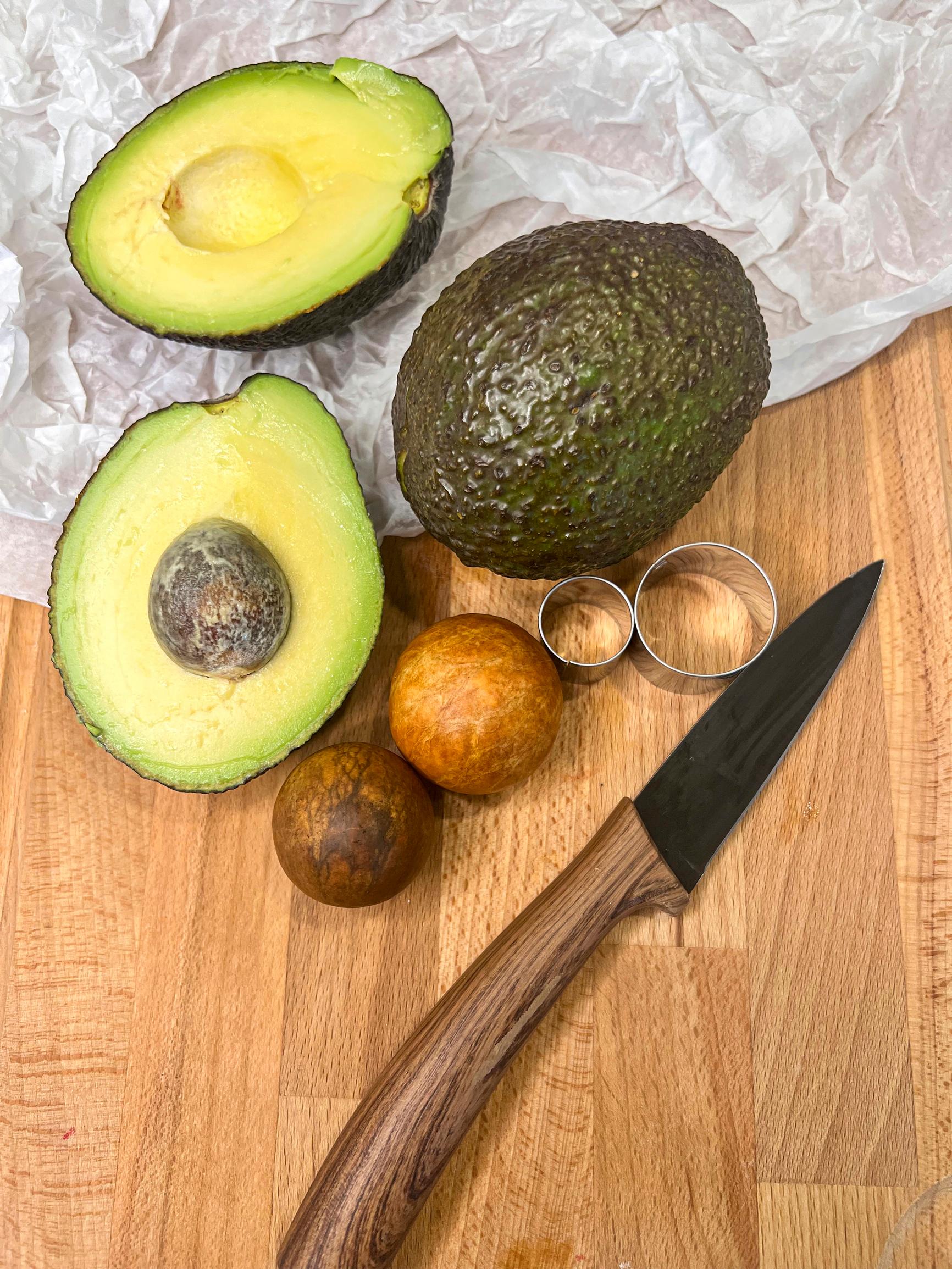 Peeled avocado seed