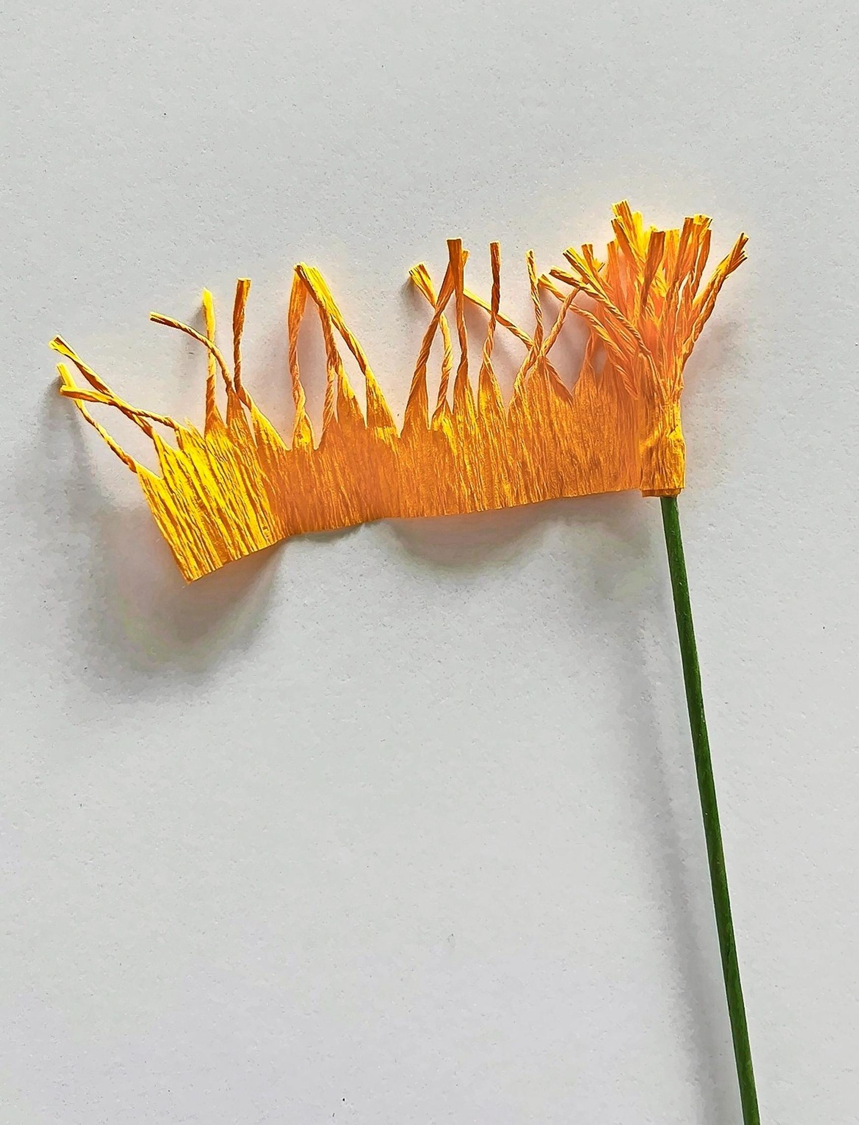 Rolling the paper peony stamens